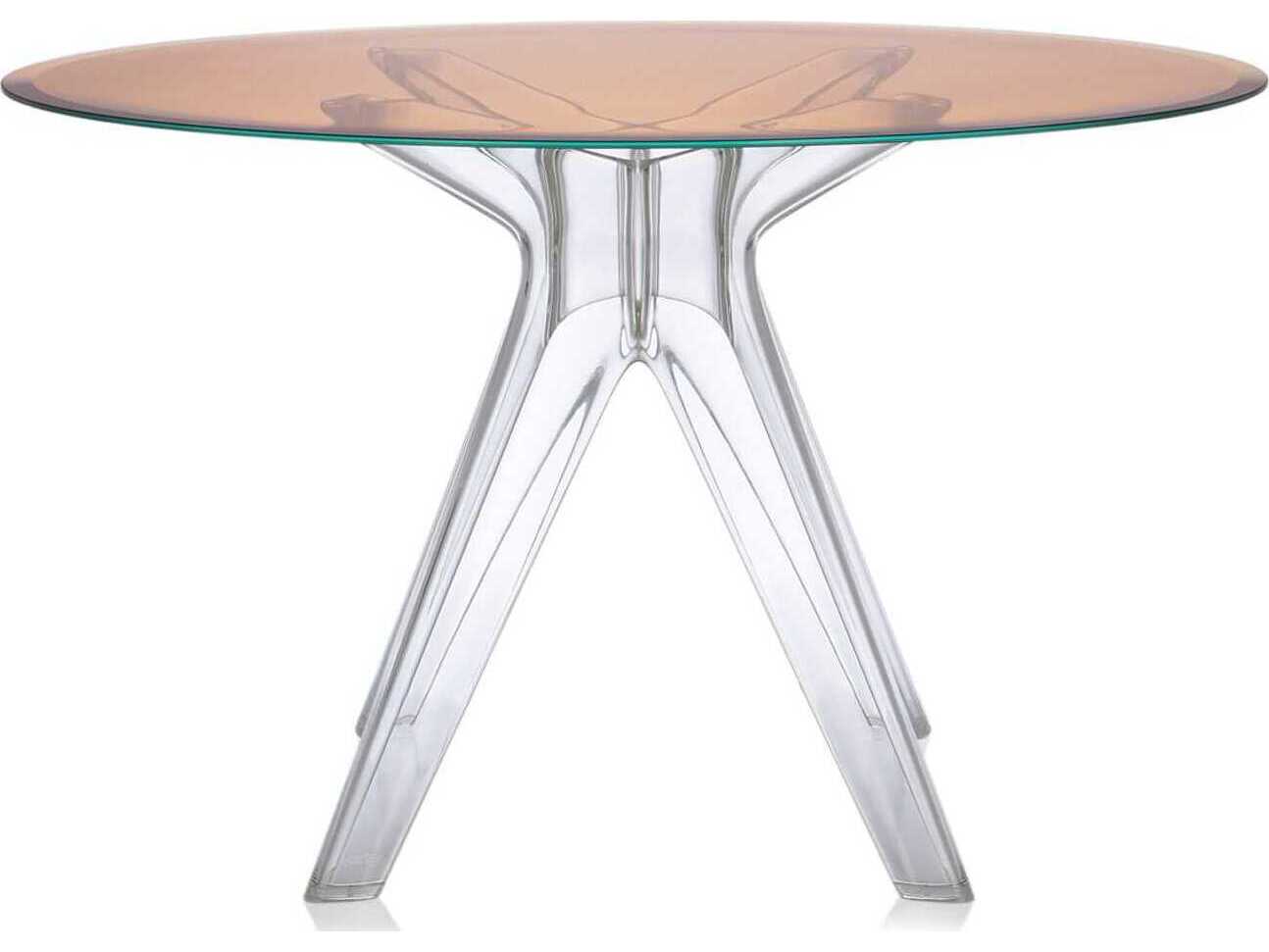 Kartell Sir Gio Round Plastic Bronze Transparent Dining Table