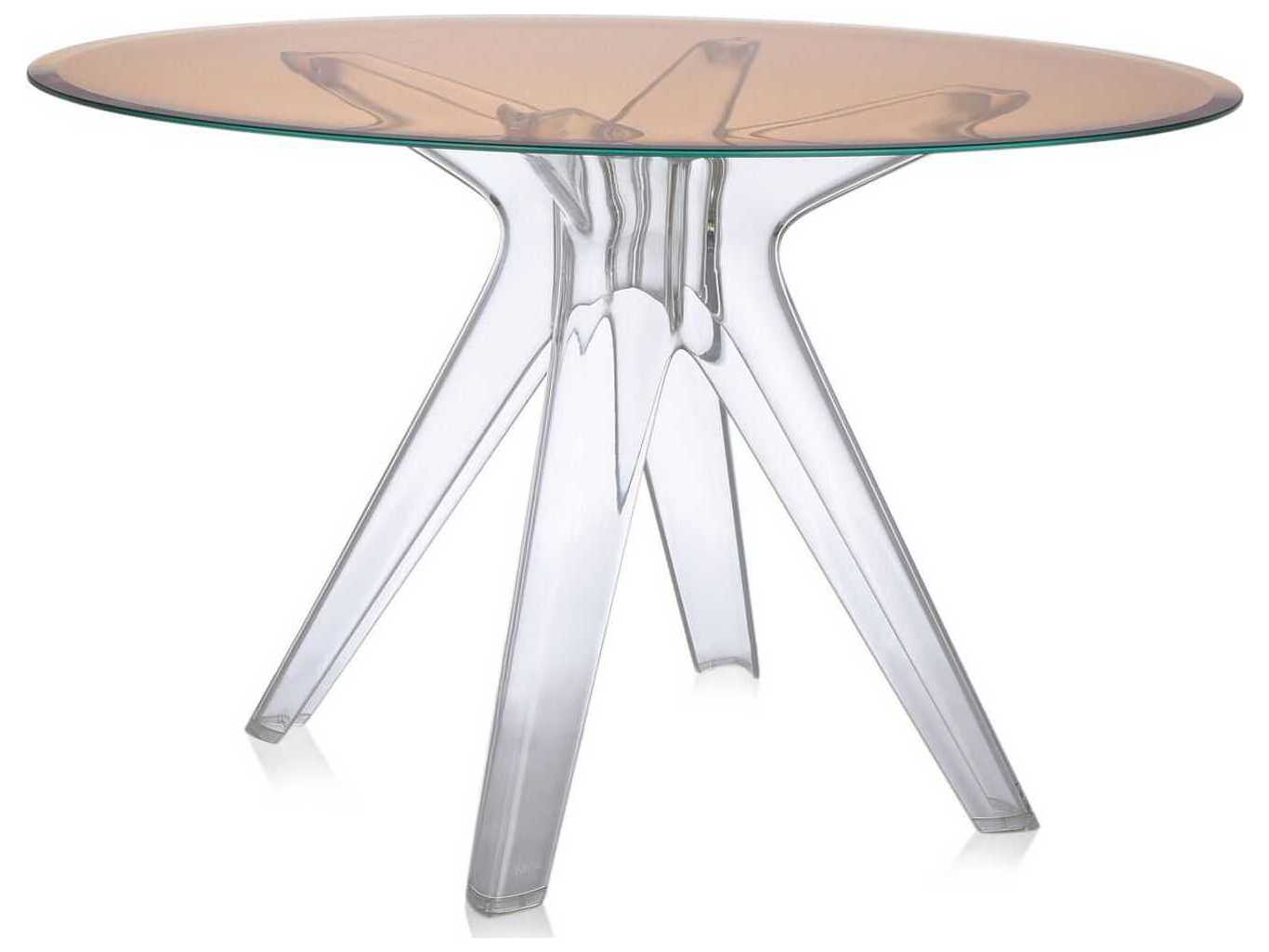 Kartell Sir Gio Round Plastic Bronze Transparent Dining Table