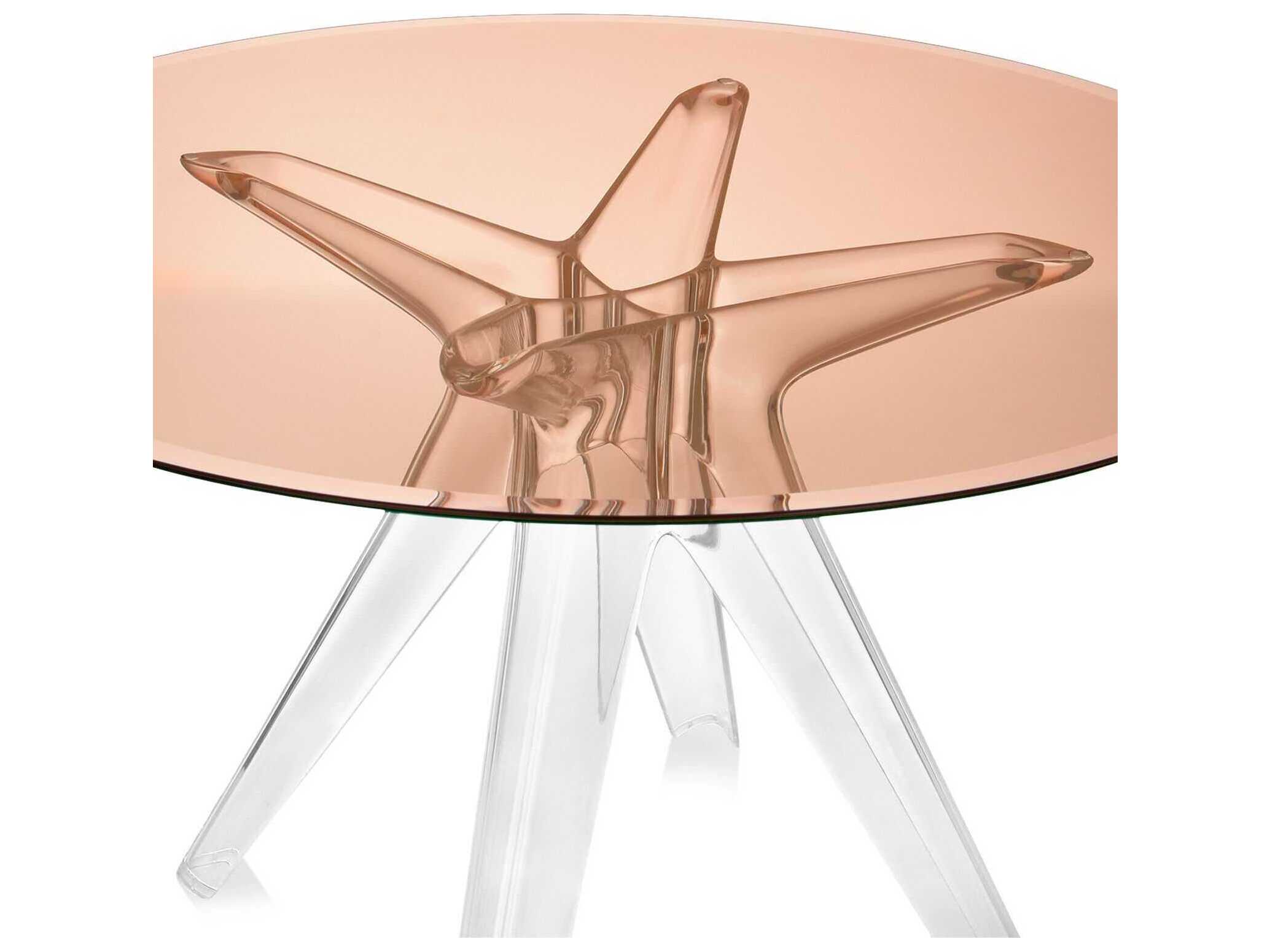 Kartell Sir Gio Round Plastic Bronze Transparent Dining Table