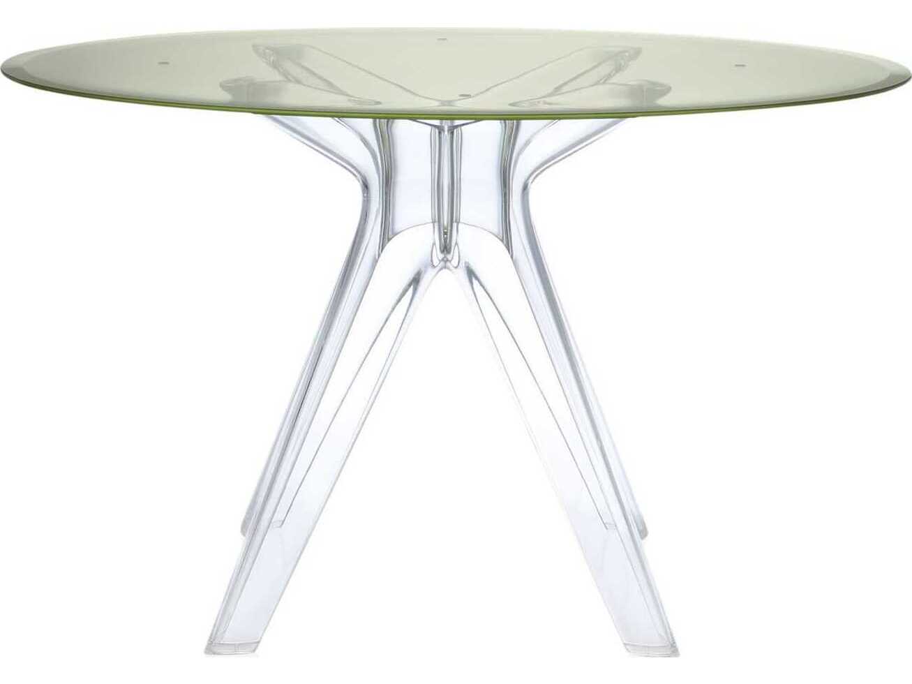 Kartell Sir Gio Round Plastic Yellow Transparent Dining Table