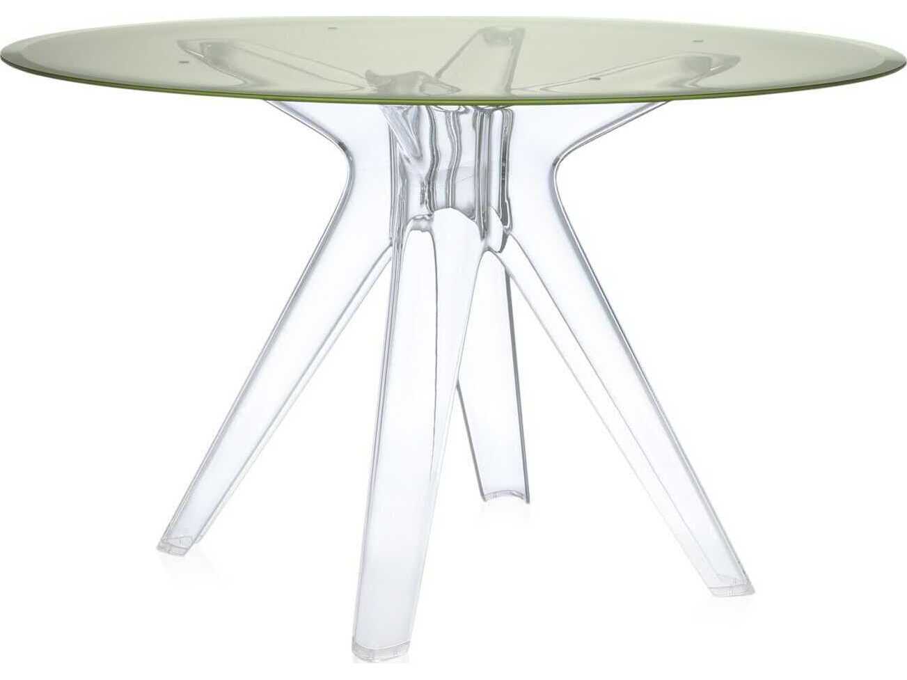 Kartell Sir Gio Round Plastic Yellow Transparent Dining Table