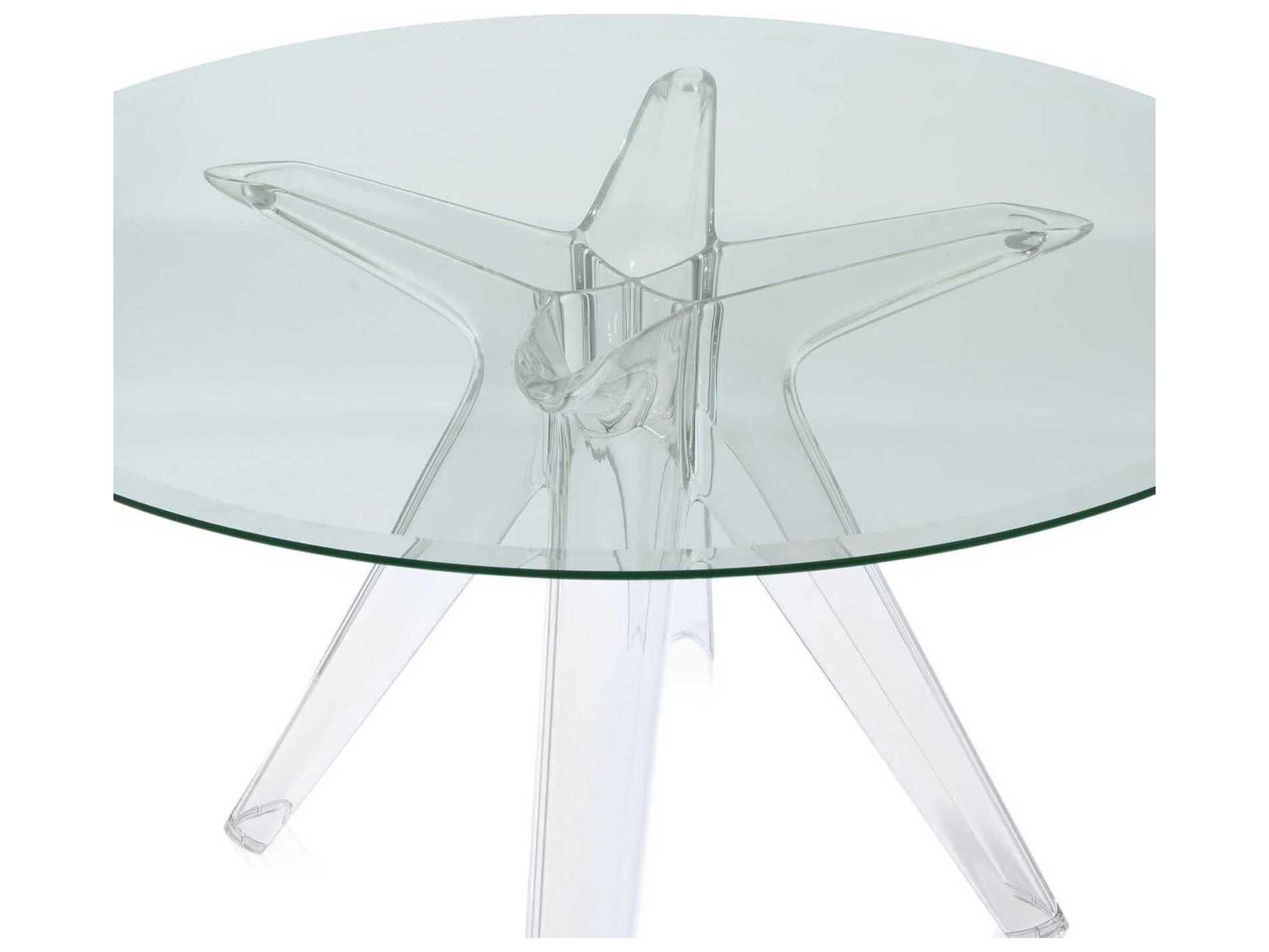 Kartell Sir Gio Round Plastic Green Transparent Dining Table