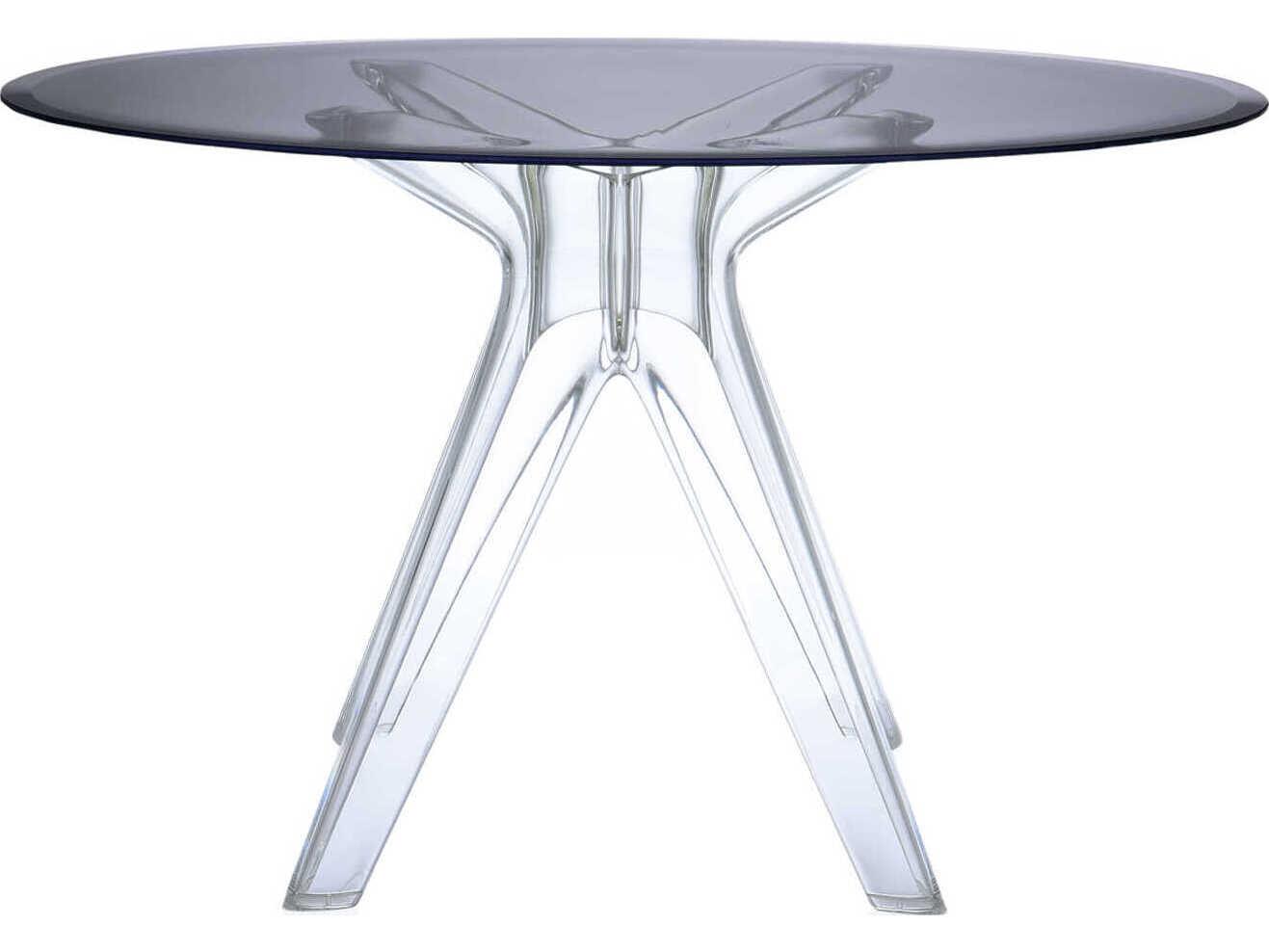 Kartell Sir Gio Round Plastic Smoke Transparent Dining Table
