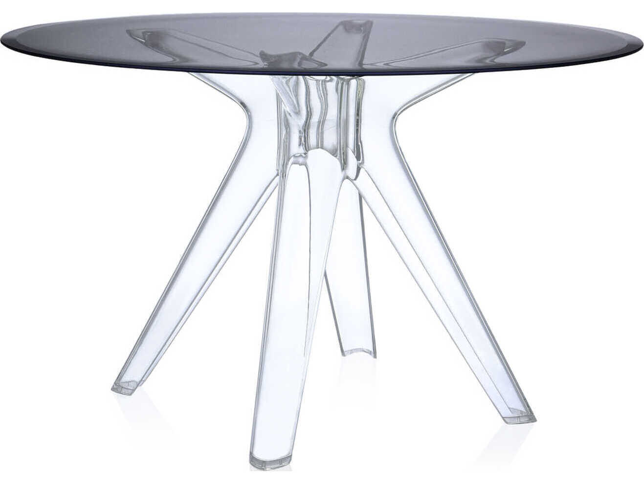 Kartell Sir Gio Round Plastic Smoke Transparent Dining Table