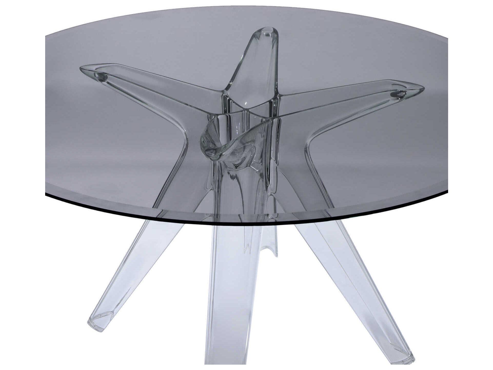 Kartell Sir Gio Round Plastic Smoke Transparent Dining Table