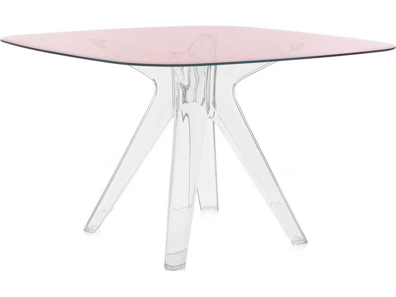 Kartell Sir Gio Square Plastic Pink Transparent Dining Table