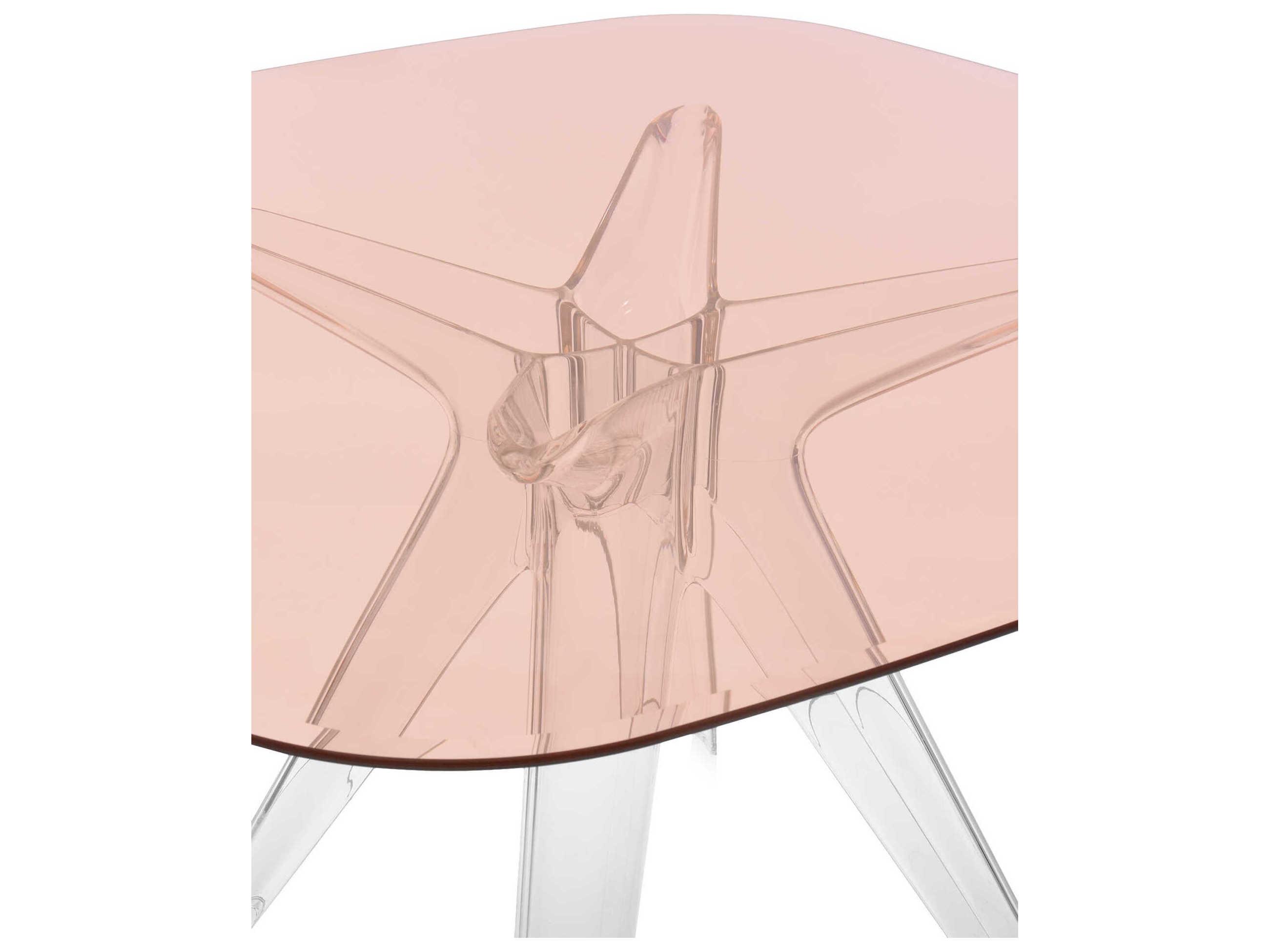 Kartell Sir Gio Square Plastic Pink Transparent Dining Table