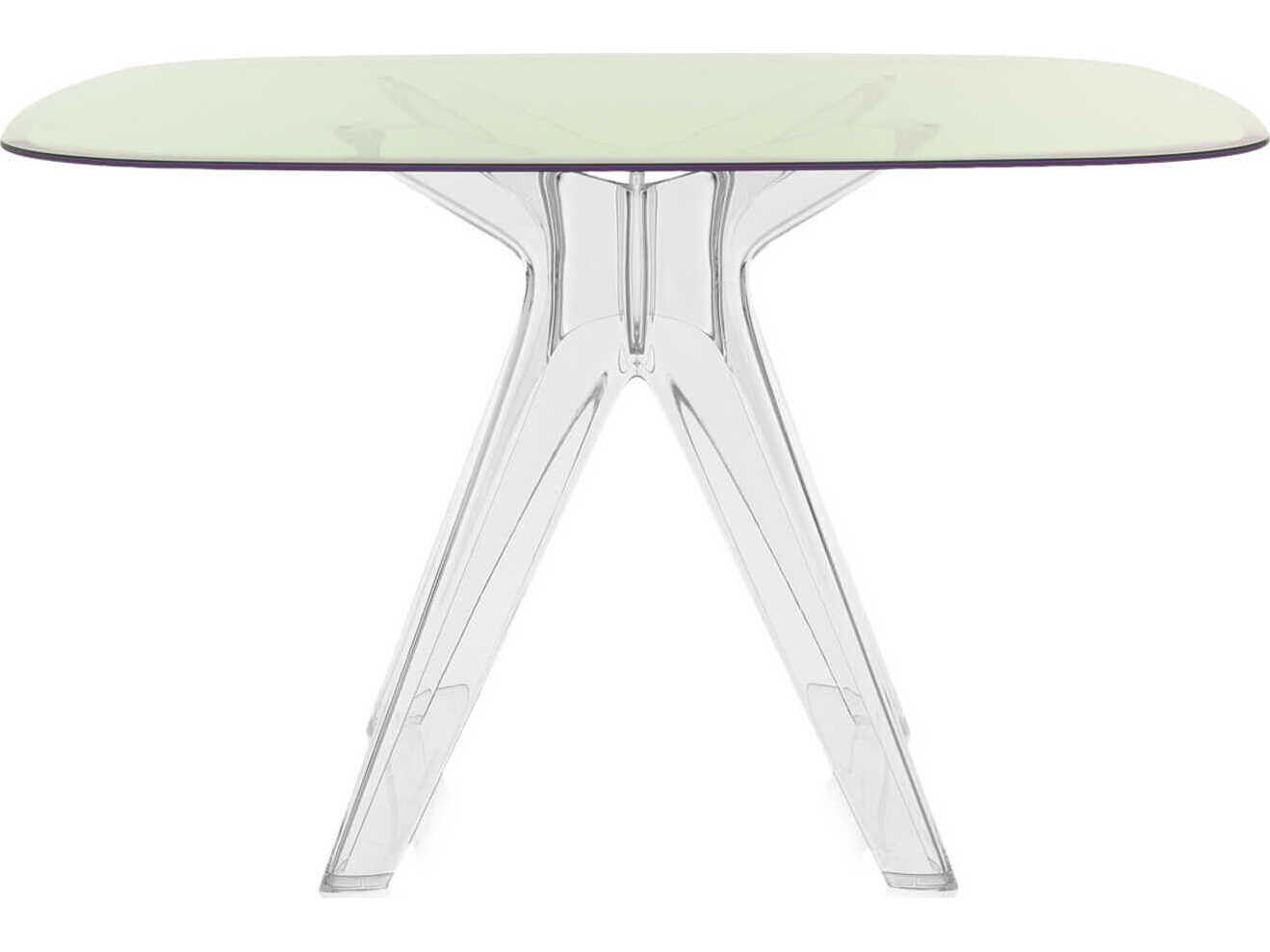 Kartell Sir Gio Square Plastic Green Transparent Dining Table