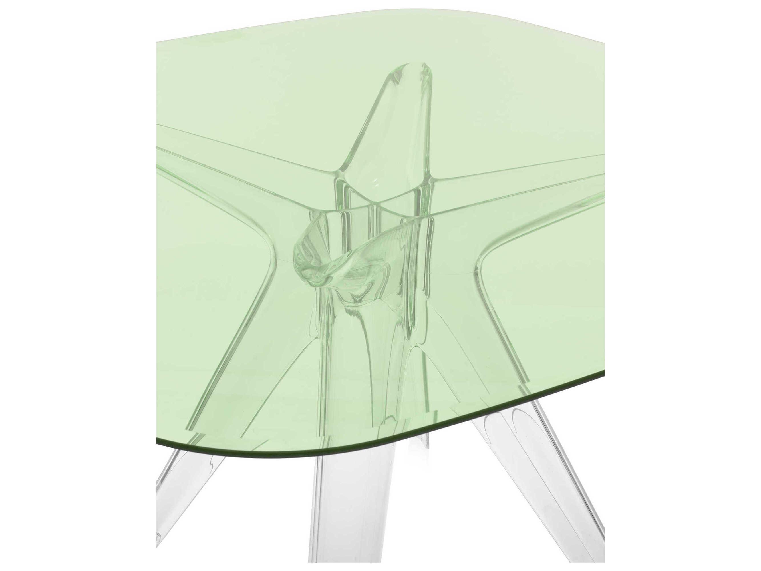 Kartell Sir Gio Square Plastic Green Transparent Dining Table