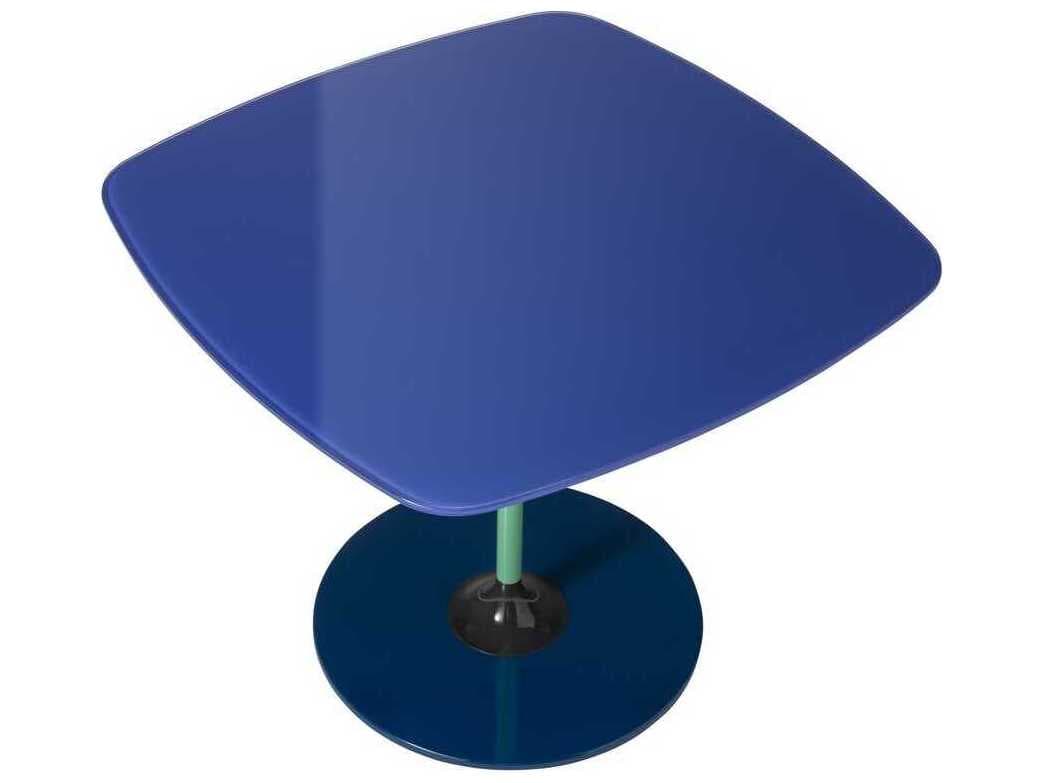 Kartell Thierry Square Glass Blue End Table
