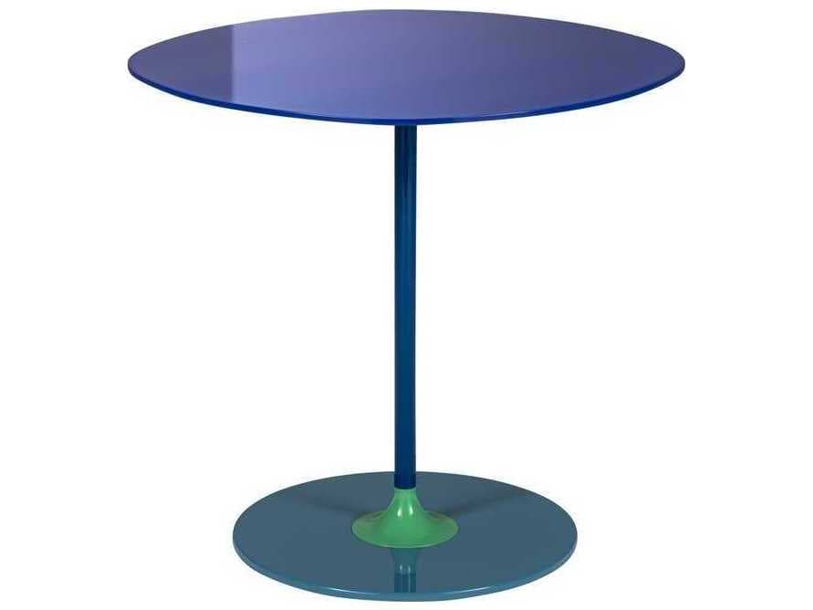 Kartell Thierry Round Glass Blue End Table