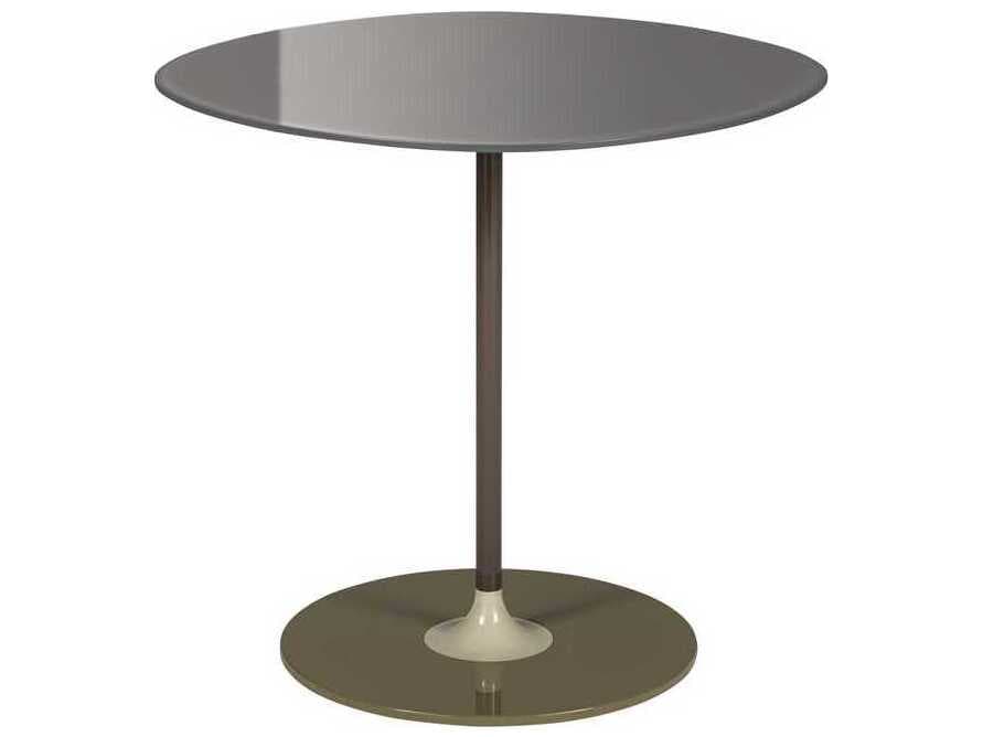 Kartell Thierry Round Glass Gray End Table