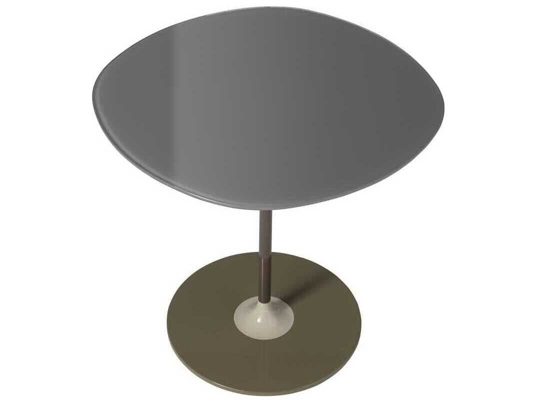 Kartell Thierry Round Glass Gray End Table