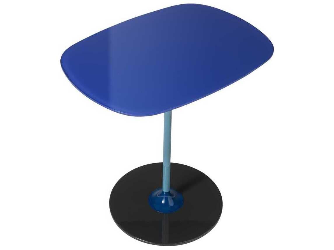 Kartell Thierry Rectangular Glass Blue End Table