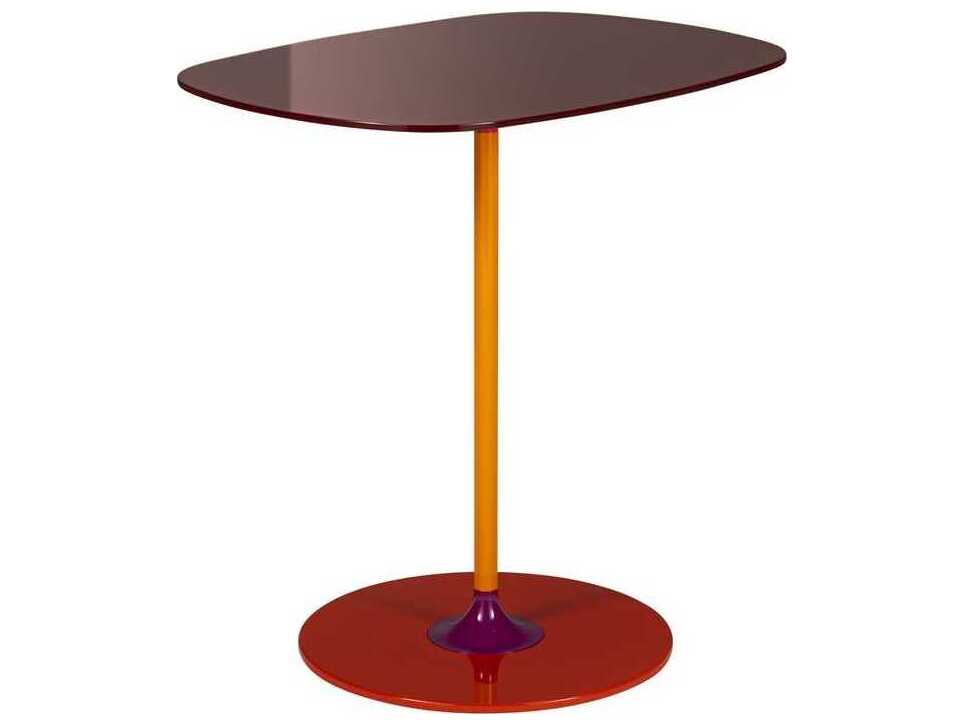 Kartell Thierry Rectangular Glass Burgundy End Table