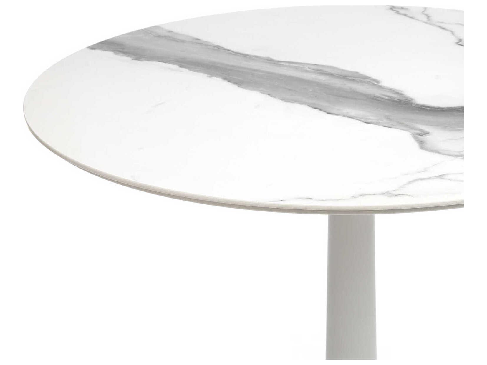 Kartell Multiplo Round Stone White Marble Dining Table