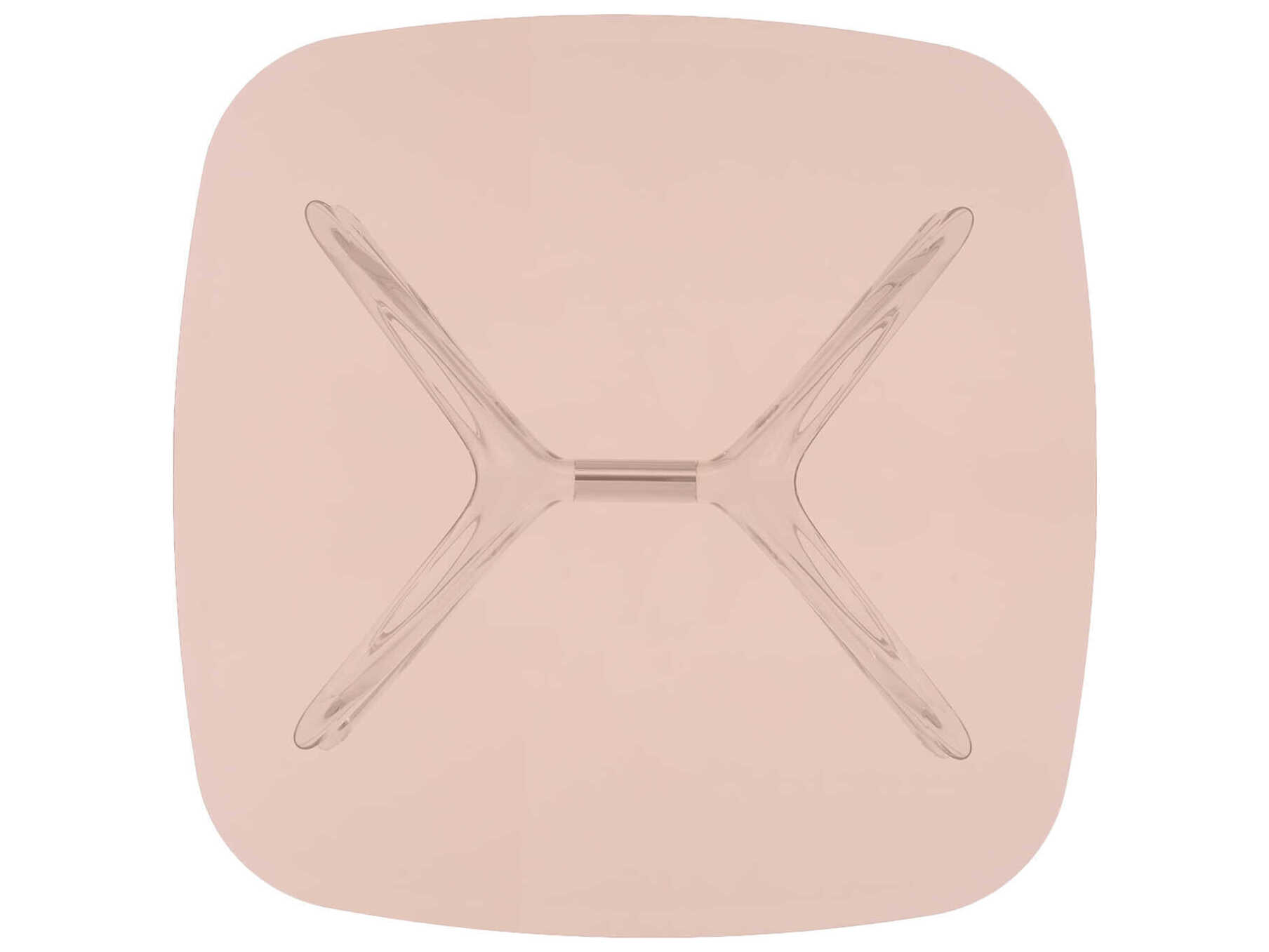 Kartell Blast Square Pink Crystal Chrome Coffee Table
