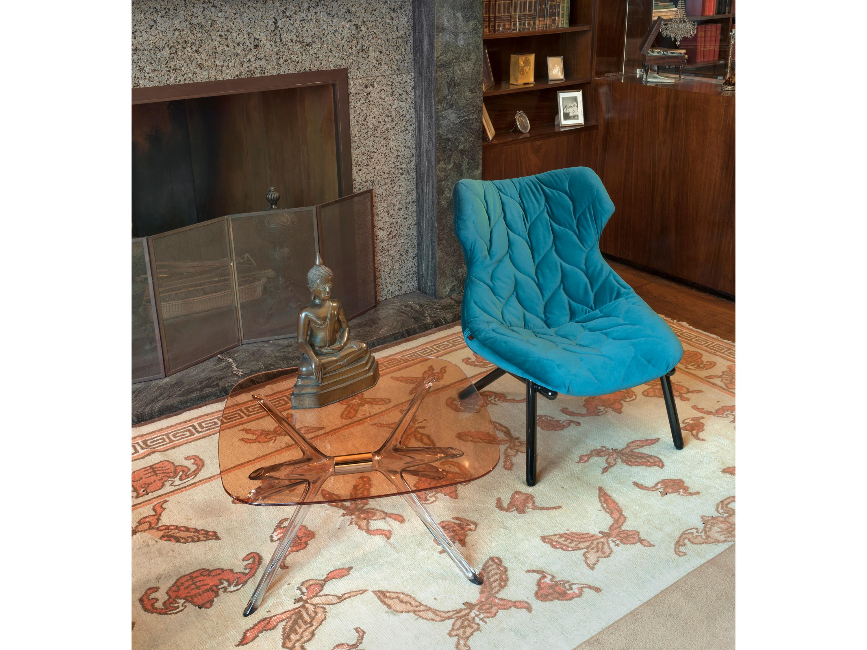 Kartell Blast Square Pink Crystal Chrome Coffee Table