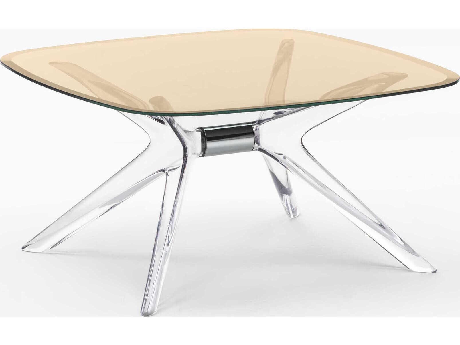 Kartell Blast Square Bronze Crystal Chrome Coffee Table