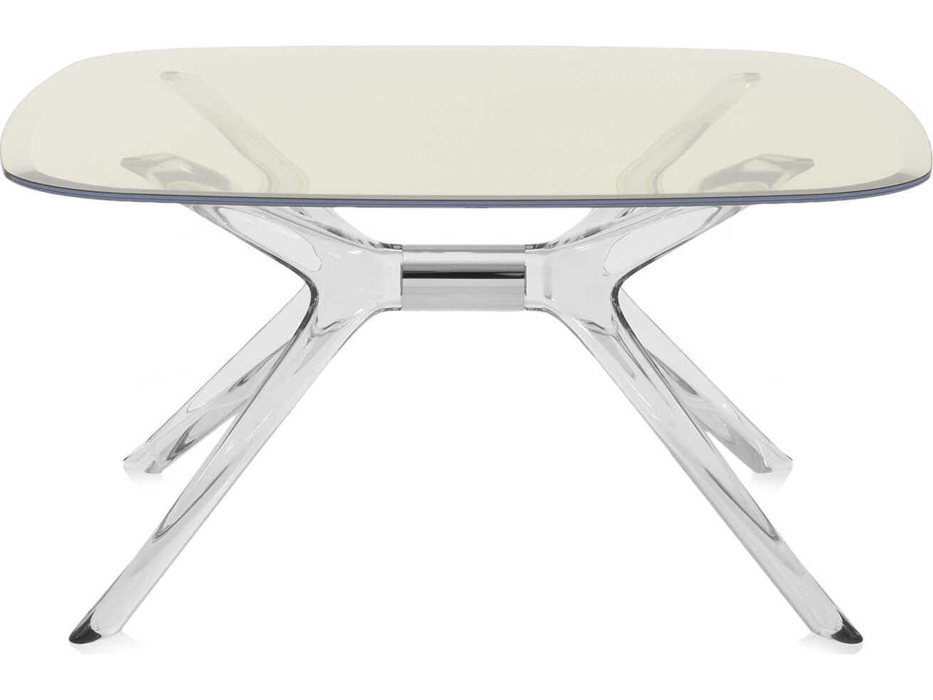 Kartell Blast Square Yellow Crystal Chrome Coffee Table