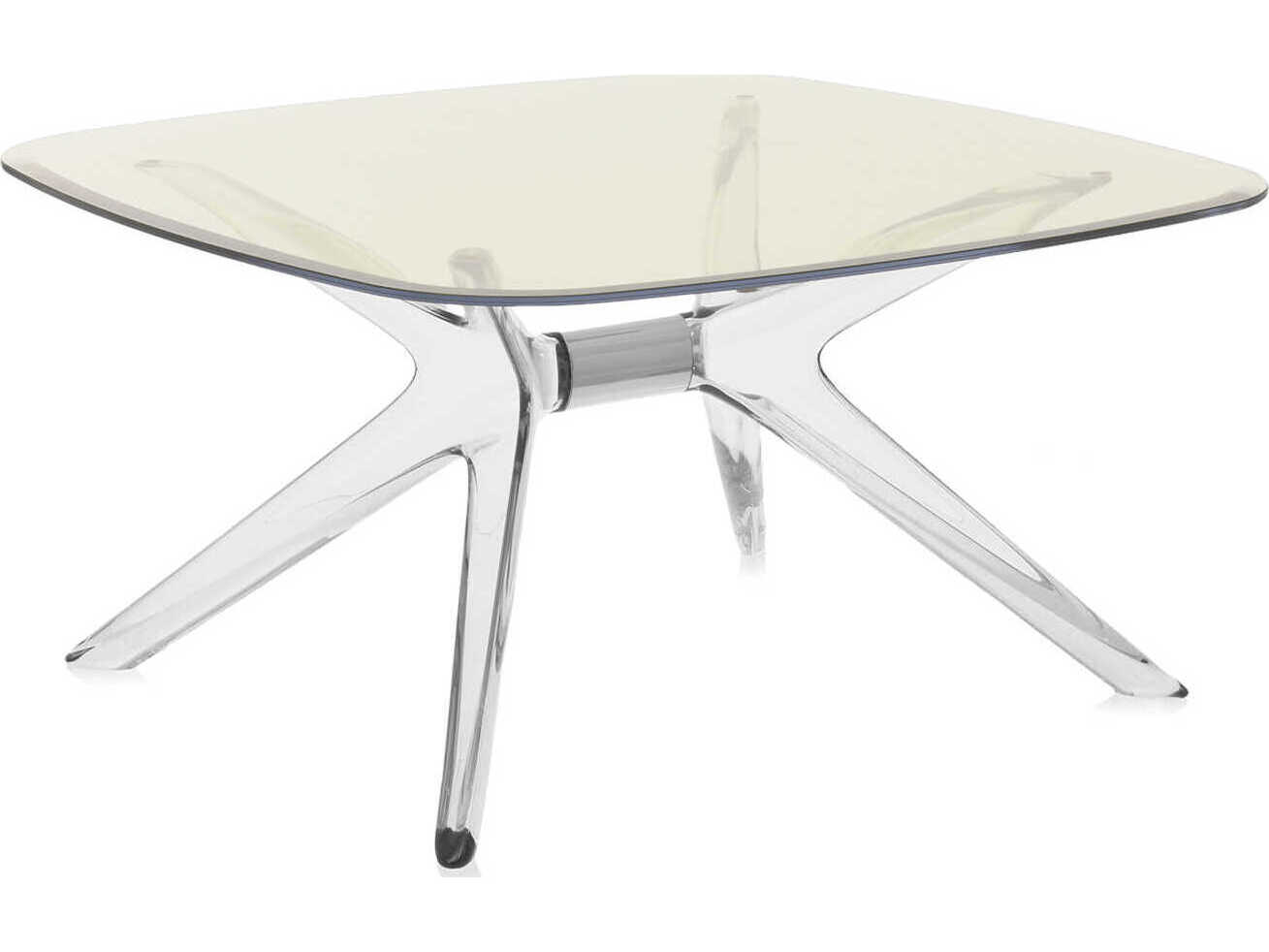 Kartell Blast Square Yellow Crystal Chrome Coffee Table