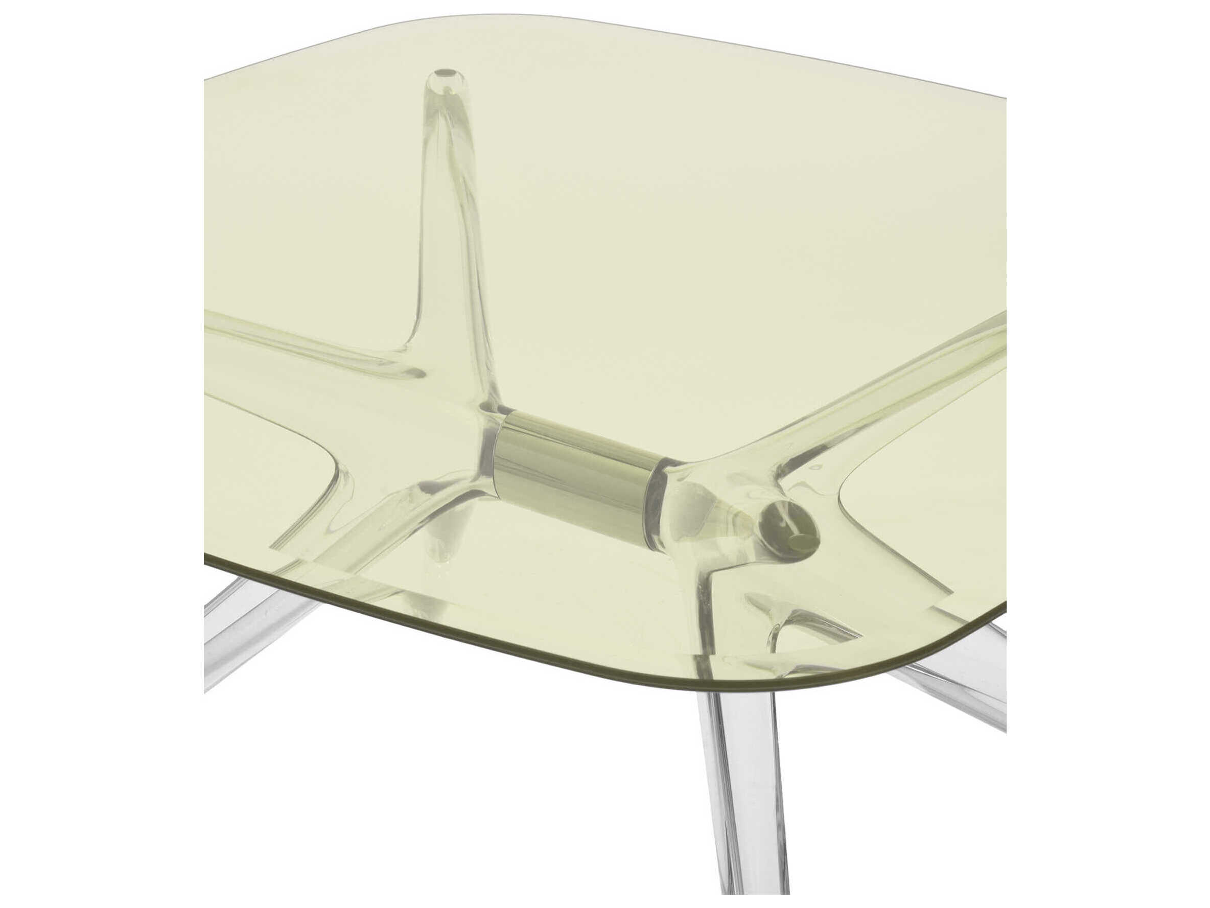 Kartell Blast Square Yellow Crystal Chrome Coffee Table