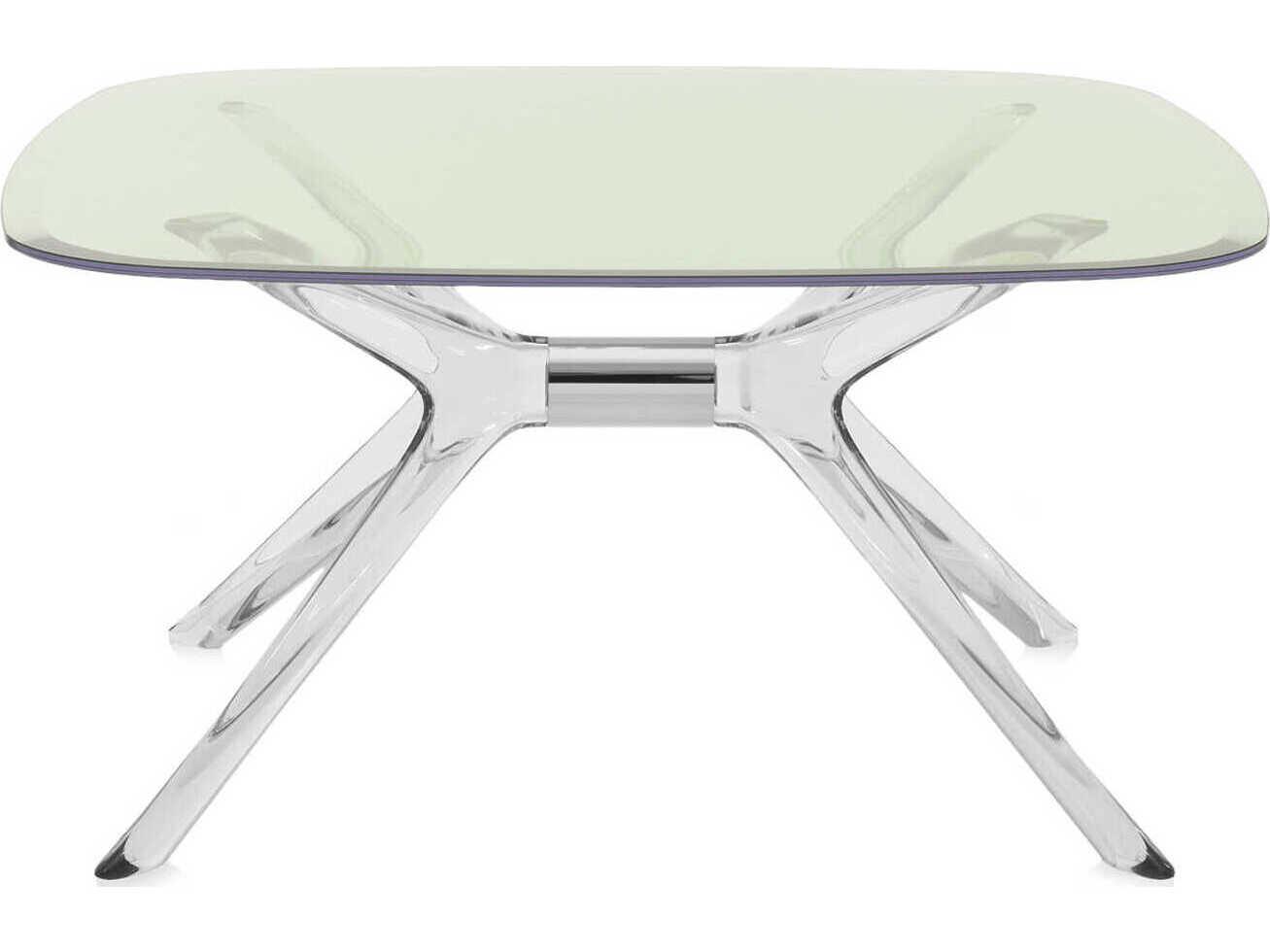 Kartell Blast Square Green Crystal Chrome Coffee Table