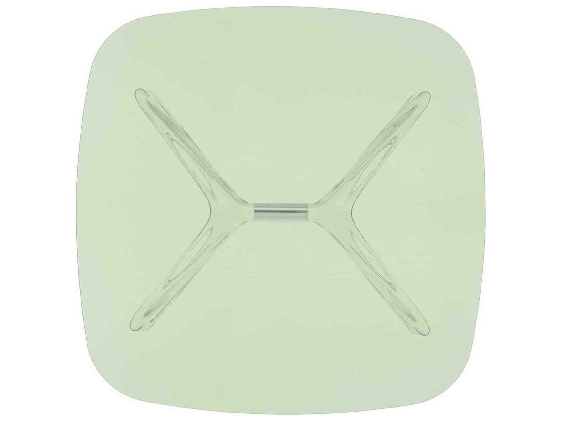 Kartell Blast Square Green Crystal Chrome Coffee Table