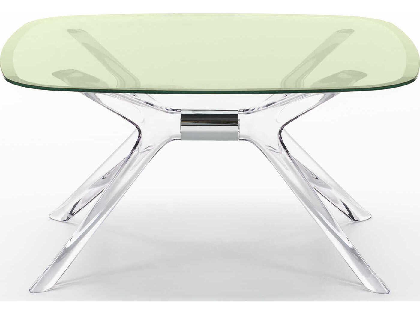 Kartell Blast Square Green Crystal Chrome Coffee Table