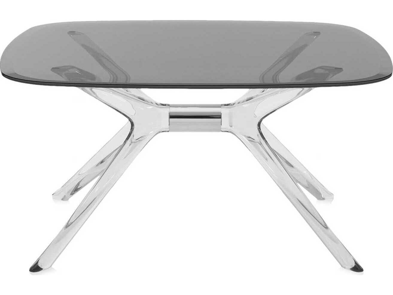 Kartell Blast Square Smoke Crystal Chrome Coffee Table