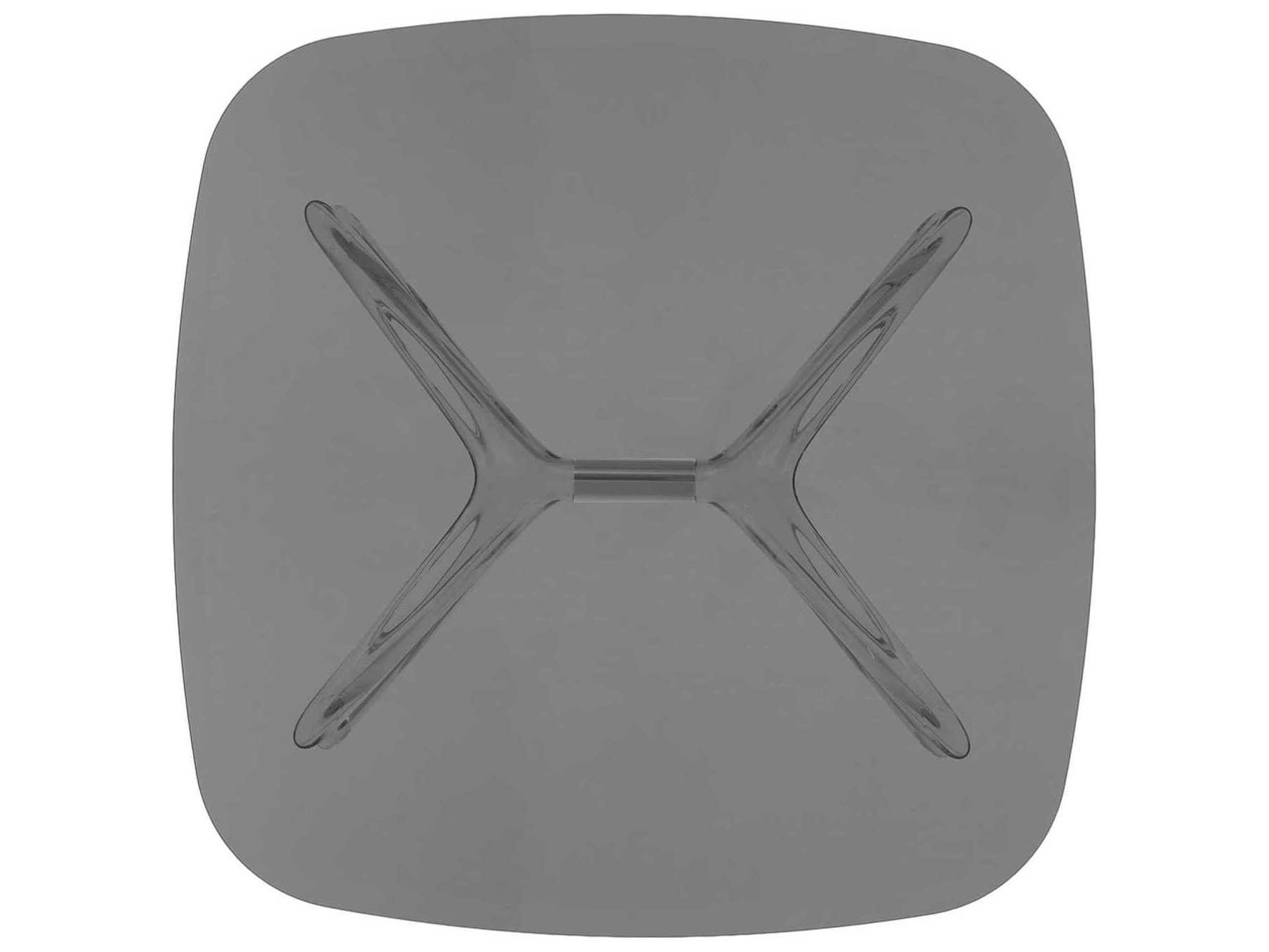 Kartell Blast Square Smoke Crystal Chrome Coffee Table