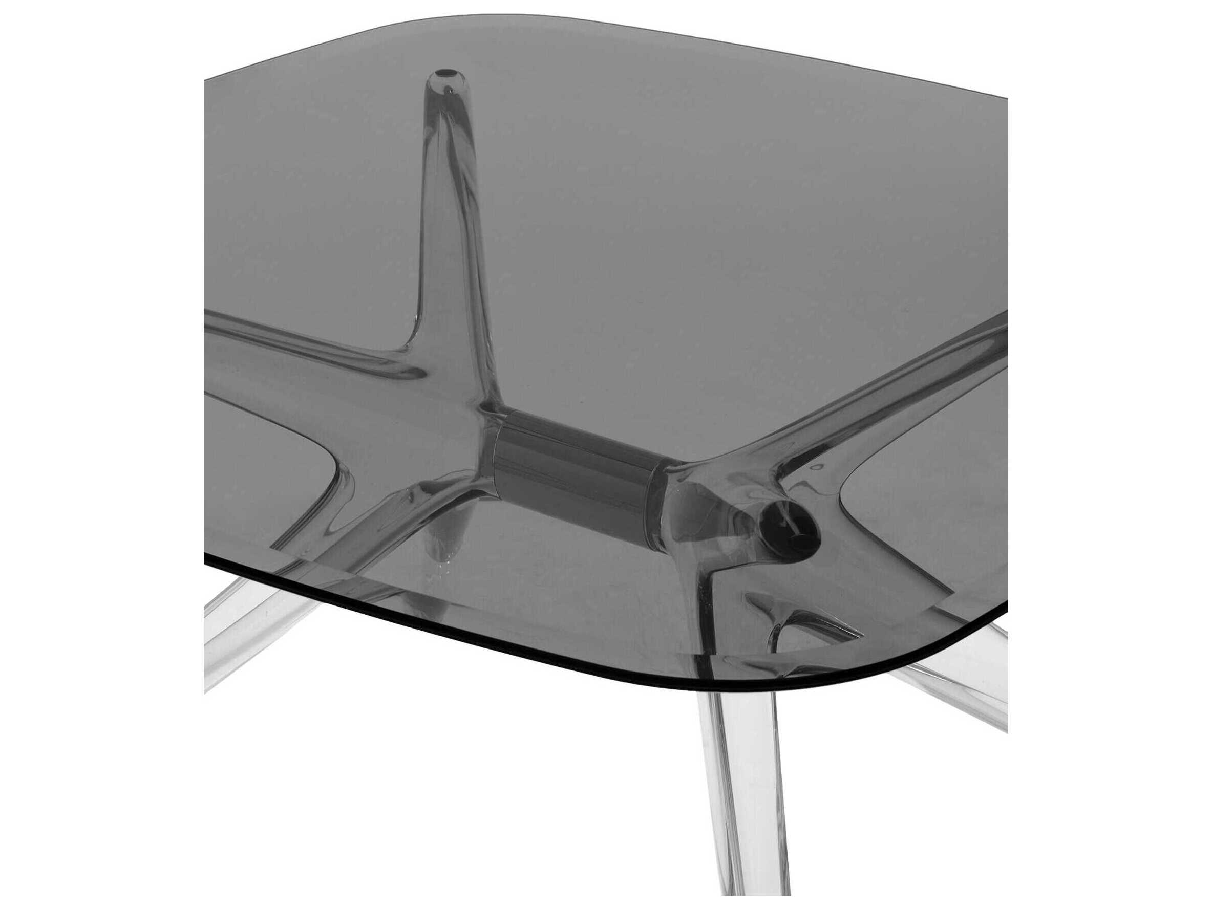 Kartell Blast Square Smoke Crystal Chrome Coffee Table