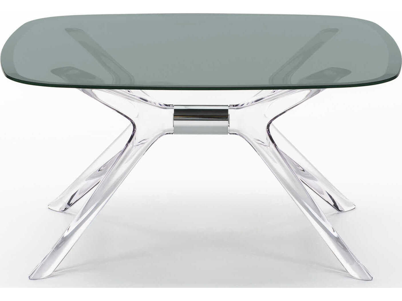 Kartell Blast Square Smoke Crystal Chrome Coffee Table
