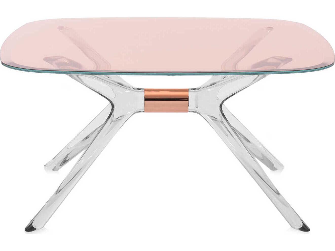 Kartell Blast Square Pink Crystal Bronze Coffee Table