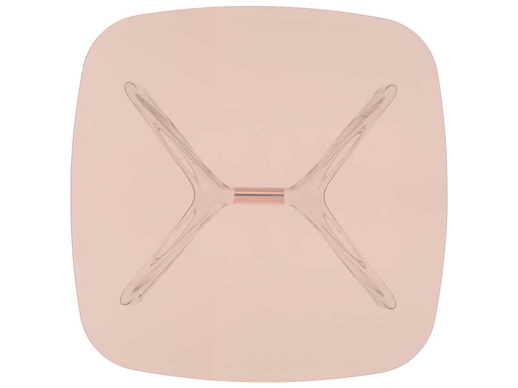 Kartell Blast Square Pink Crystal Bronze Coffee Table