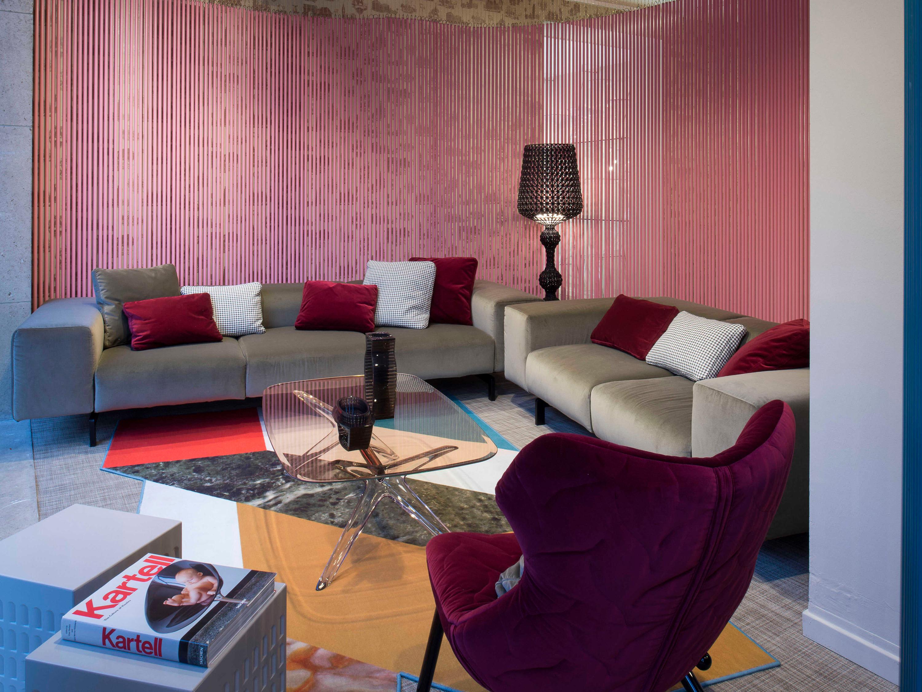 Kartell Blast Square Pink Crystal Bronze Coffee Table