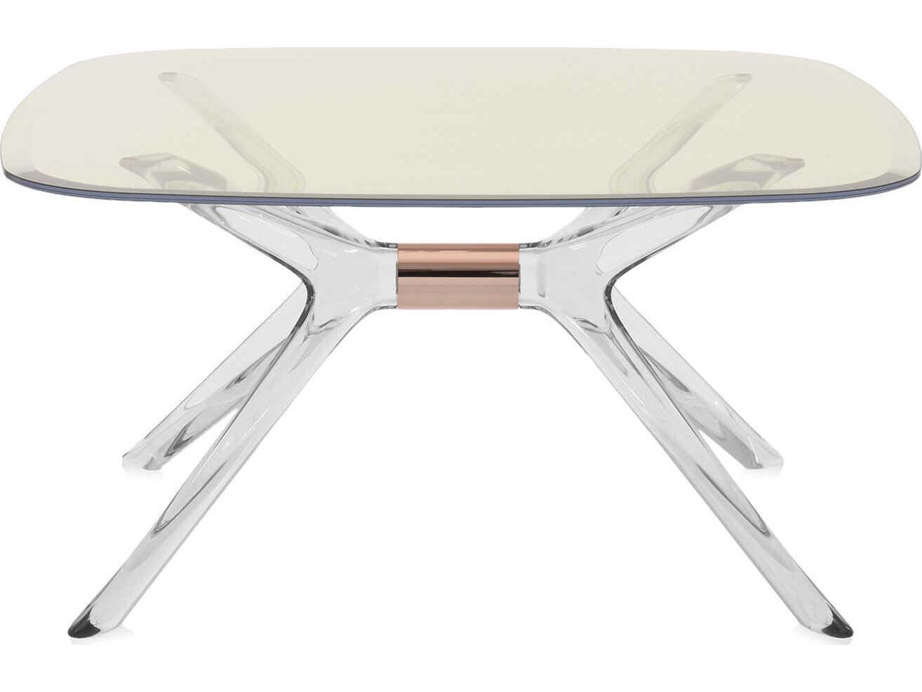 Kartell Blast Square Yellow Crystal Bronze Coffee Table