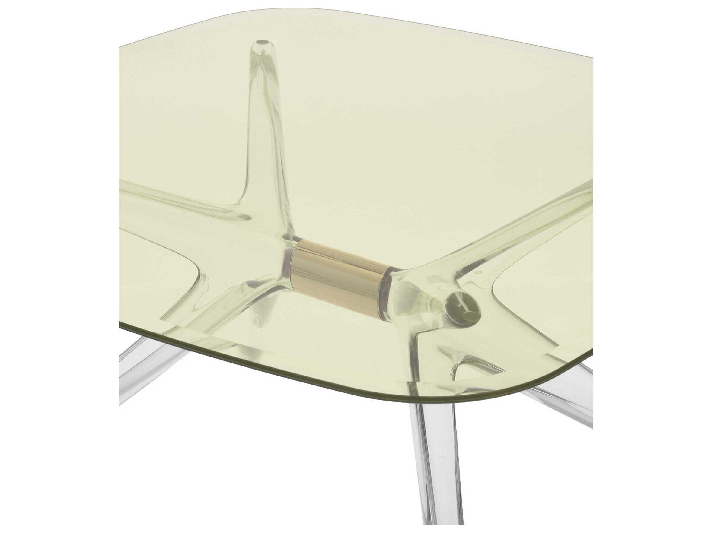 Kartell Blast Square Yellow Crystal Bronze Coffee Table