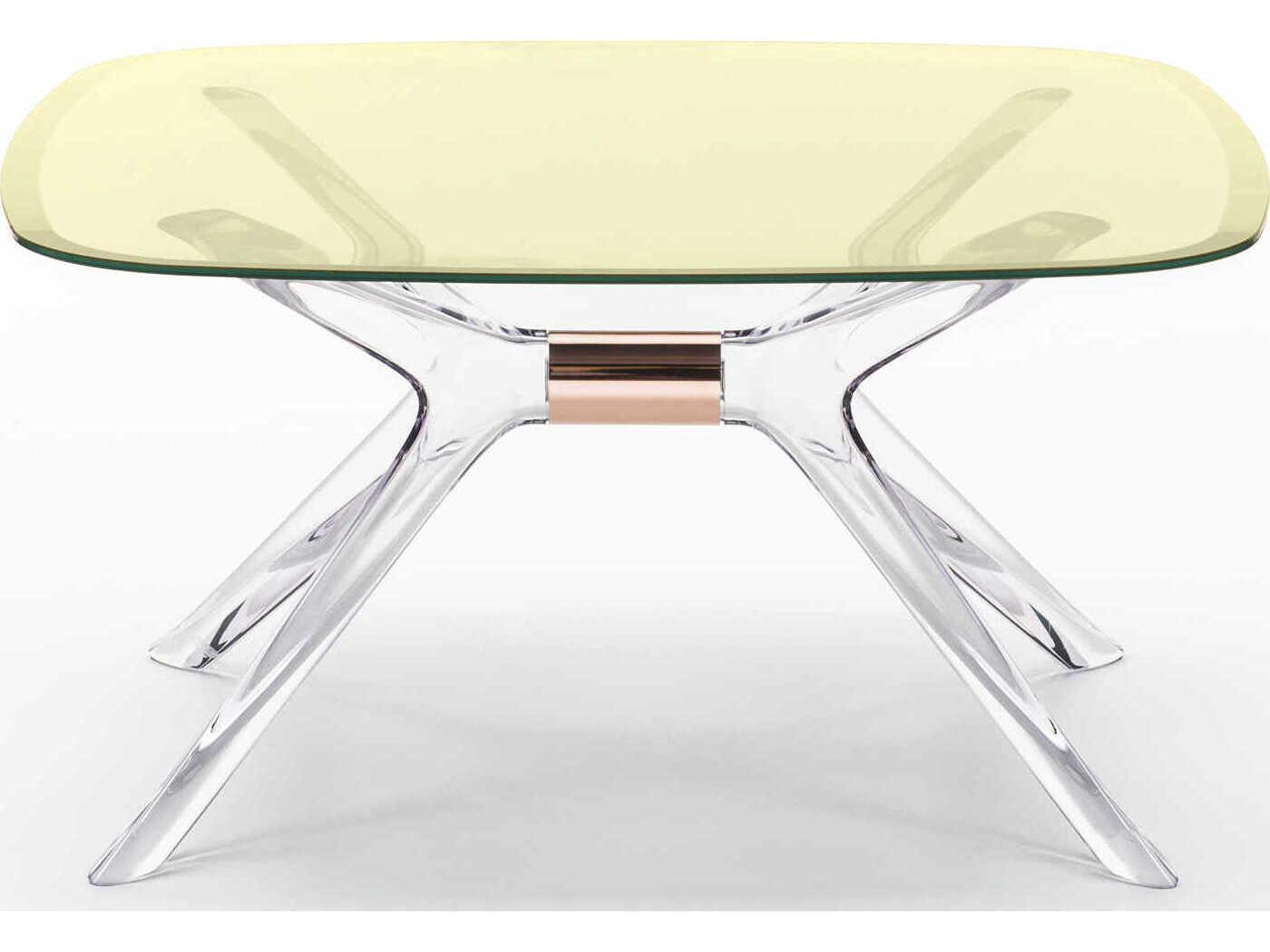 Kartell Blast Square Yellow Crystal Bronze Coffee Table