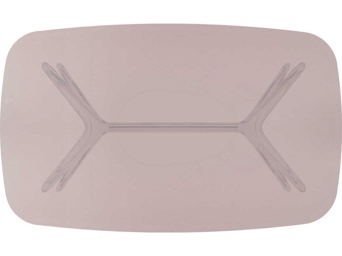 Kartell Blast Rectangular Pink Crystal Chrome Coffee Table