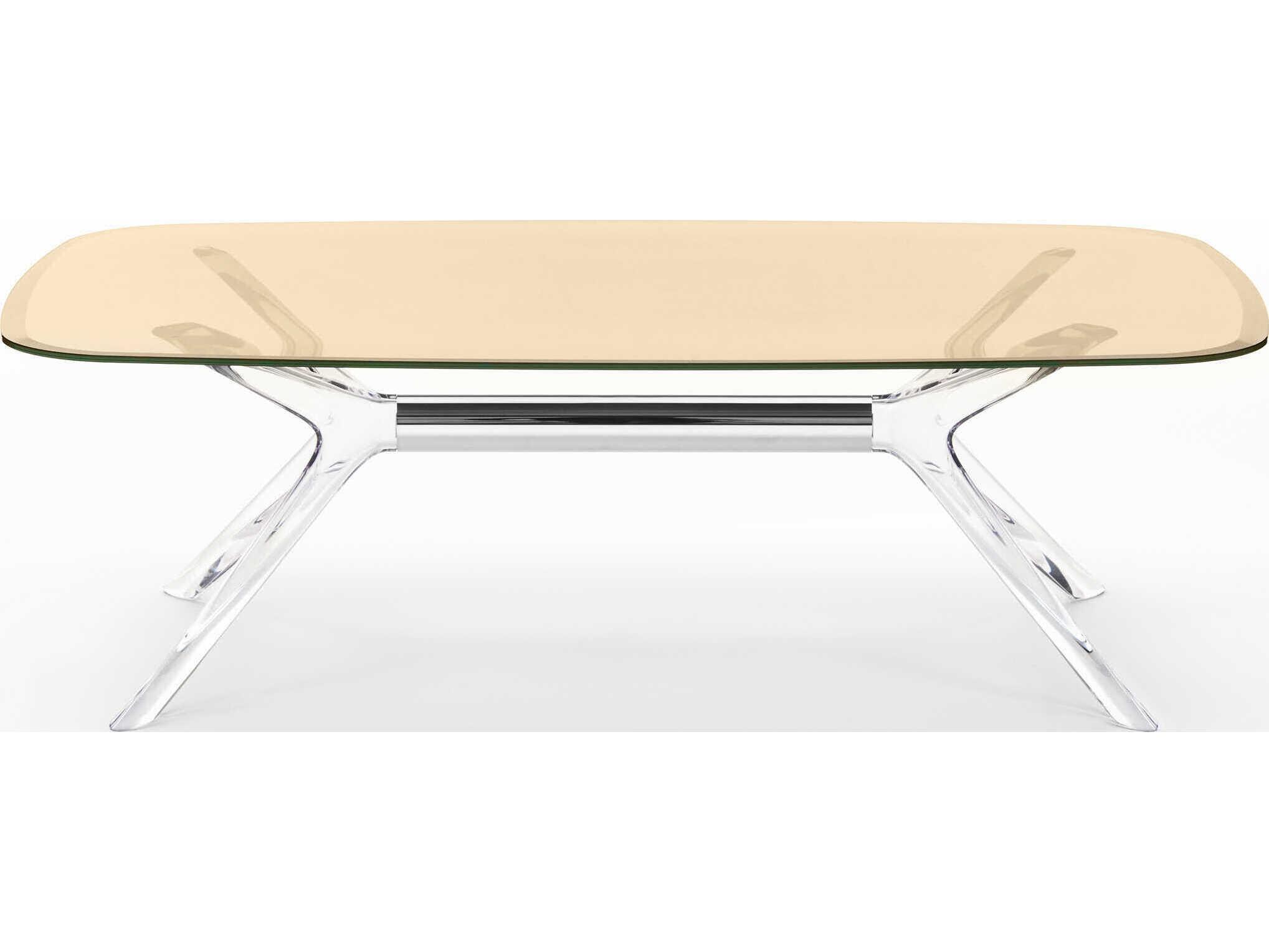 Kartell Blast Rectangular Bronze Crystal Chrome Coffee Table