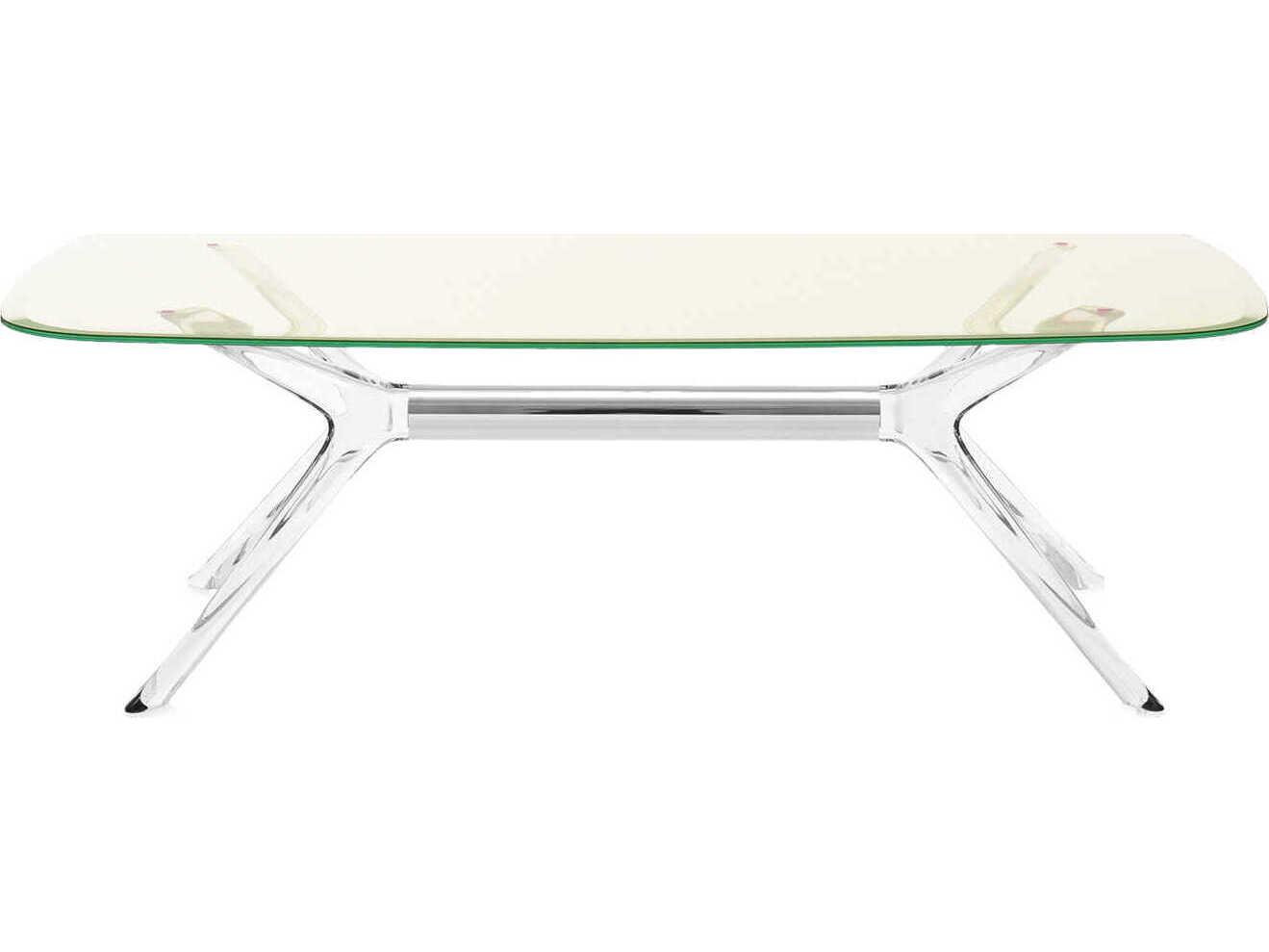 Kartell Blast Rectangular Yellow Crystal Chrome Coffee Table