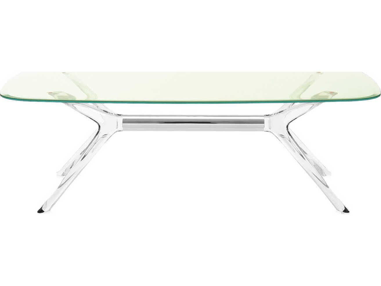 Kartell Blast Rectangular Green Crystal Chrome Coffee Table