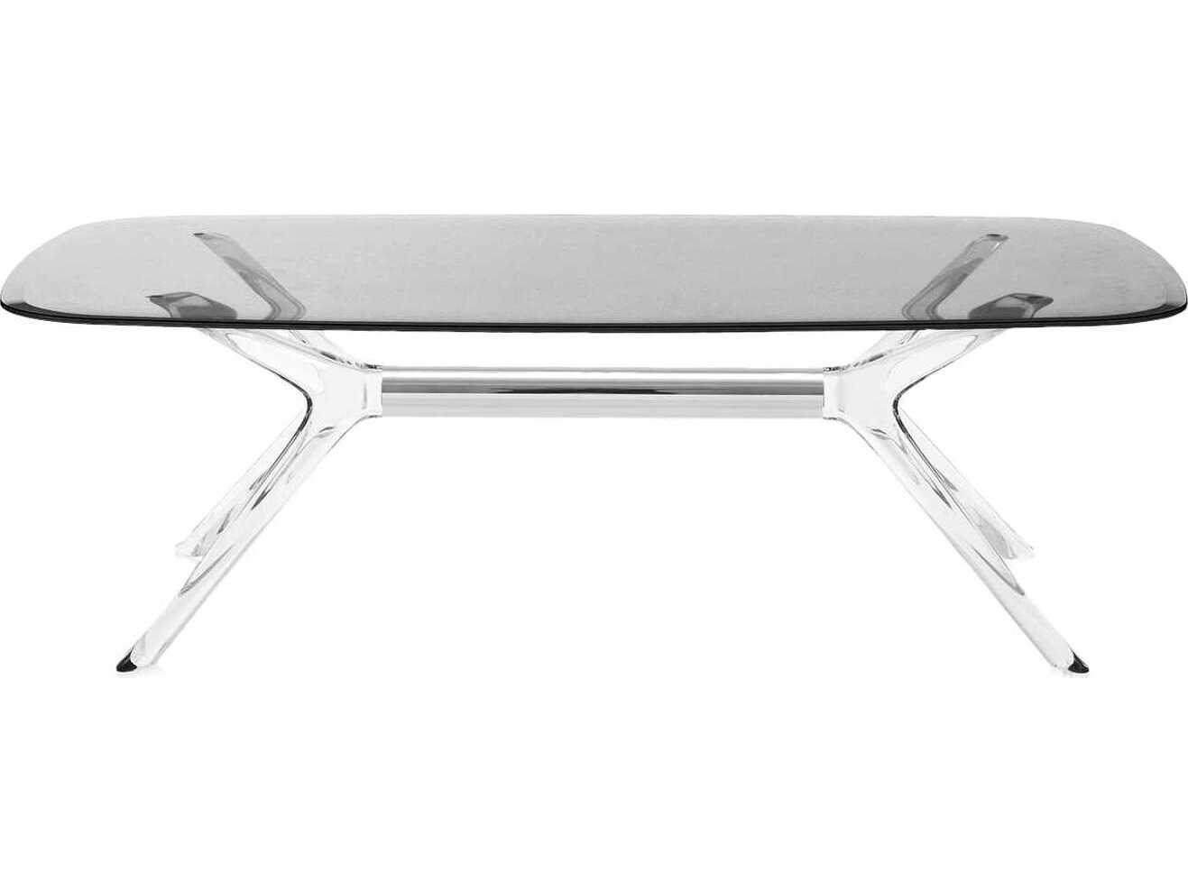 Kartell Blast Rectangular Smoke Crystal Chrome Coffee Table