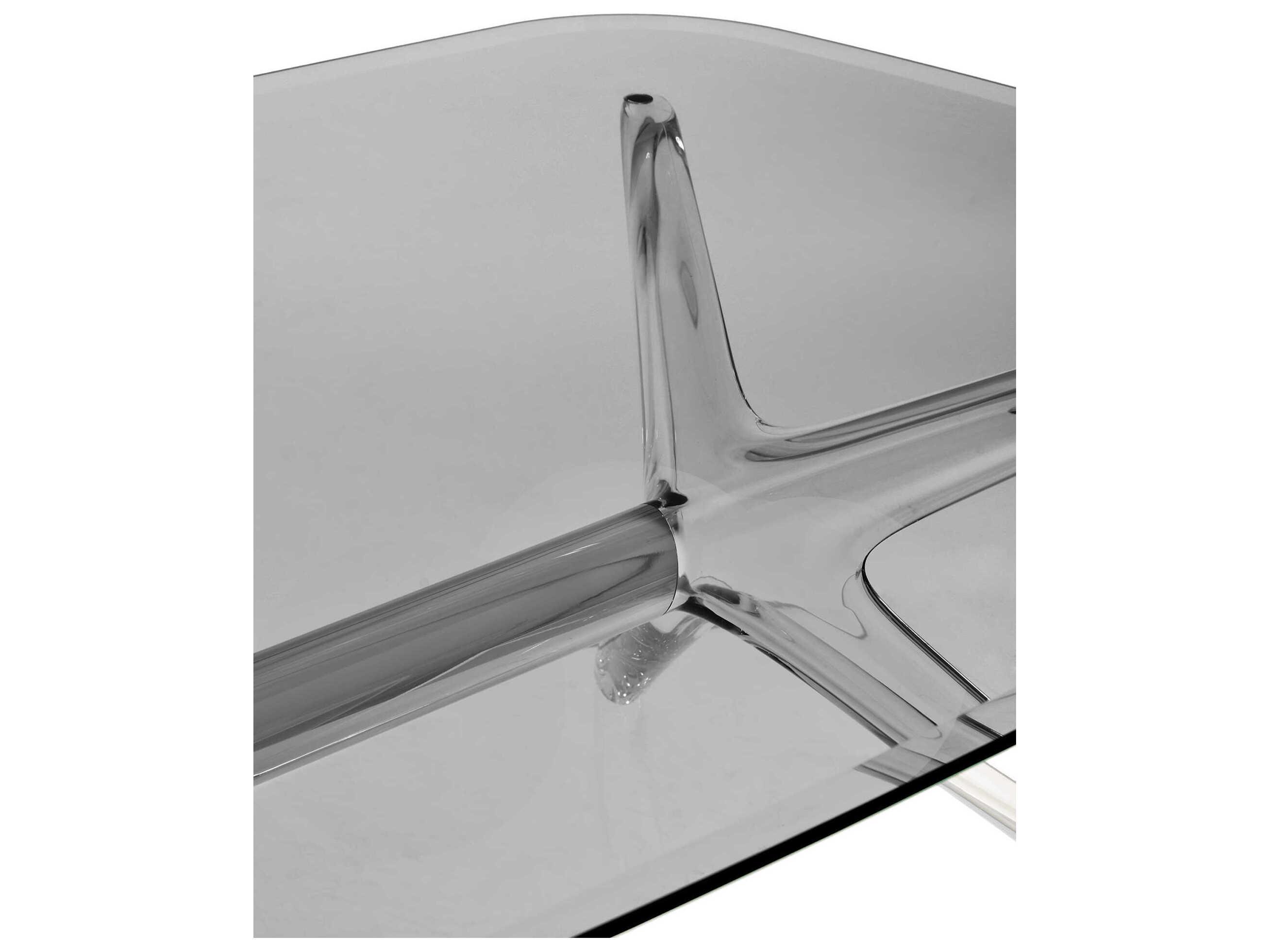 Kartell Blast Rectangular Smoke Crystal Chrome Coffee Table