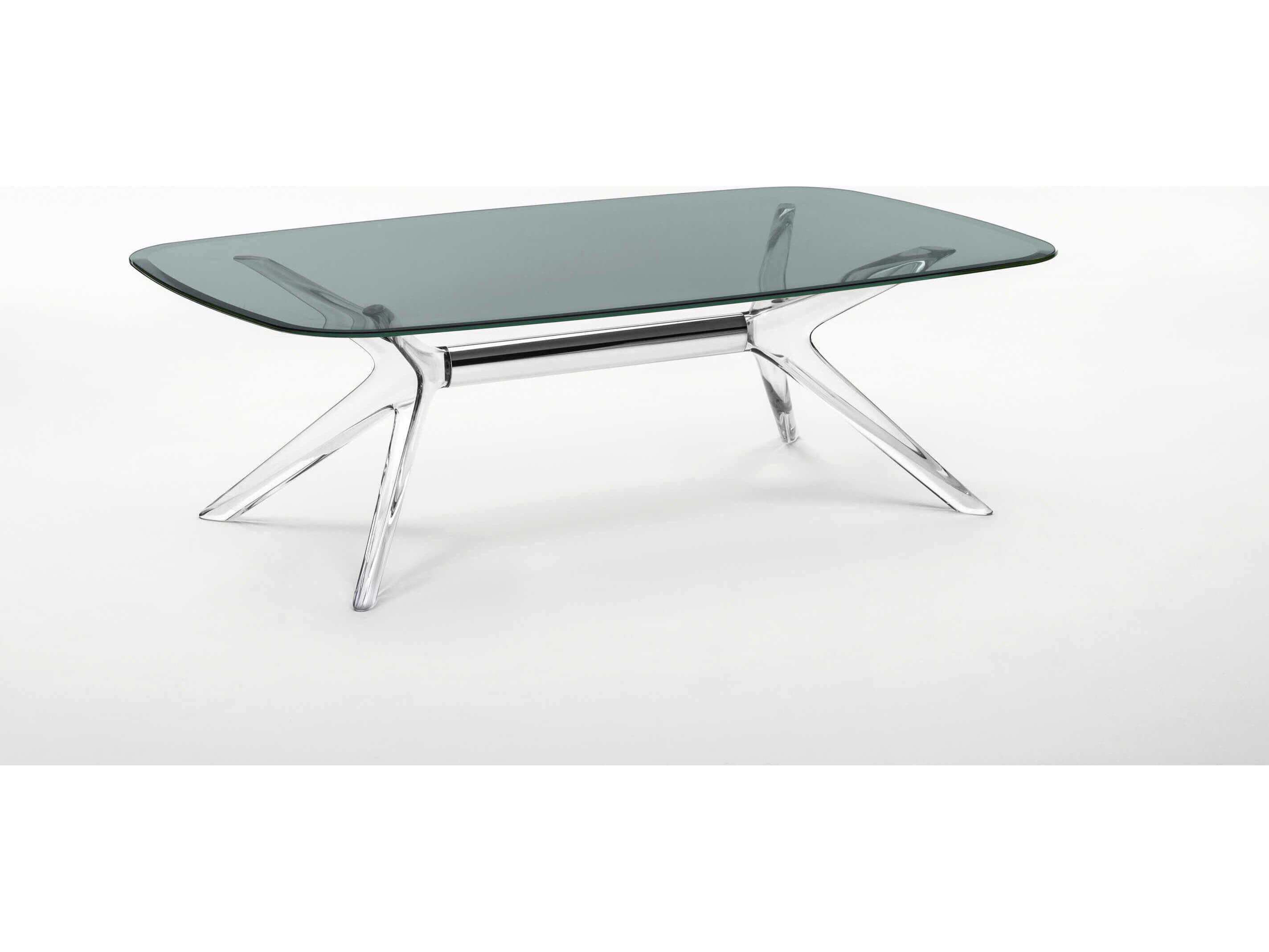 Kartell Blast Rectangular Smoke Crystal Chrome Coffee Table