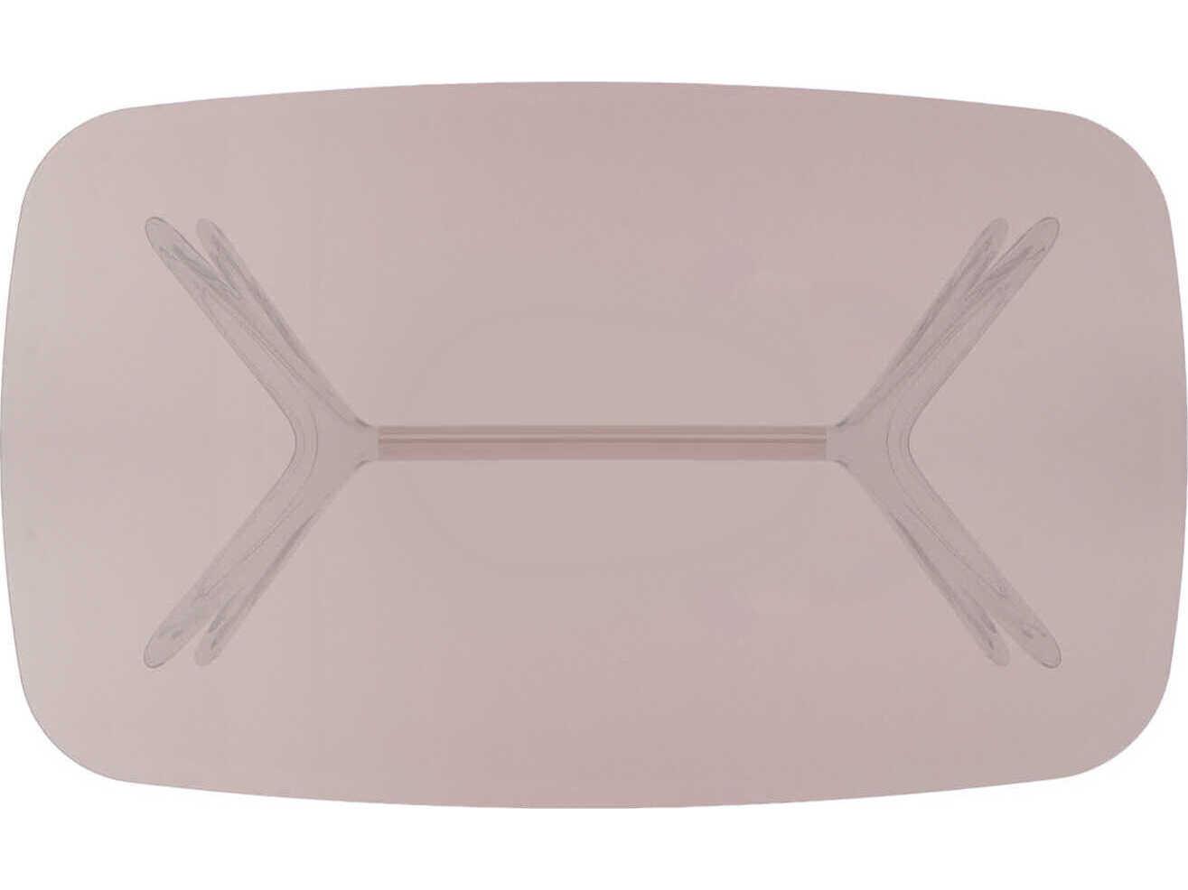 Kartell Blast Rectangular Pink Bronze Chrome Coffee Table