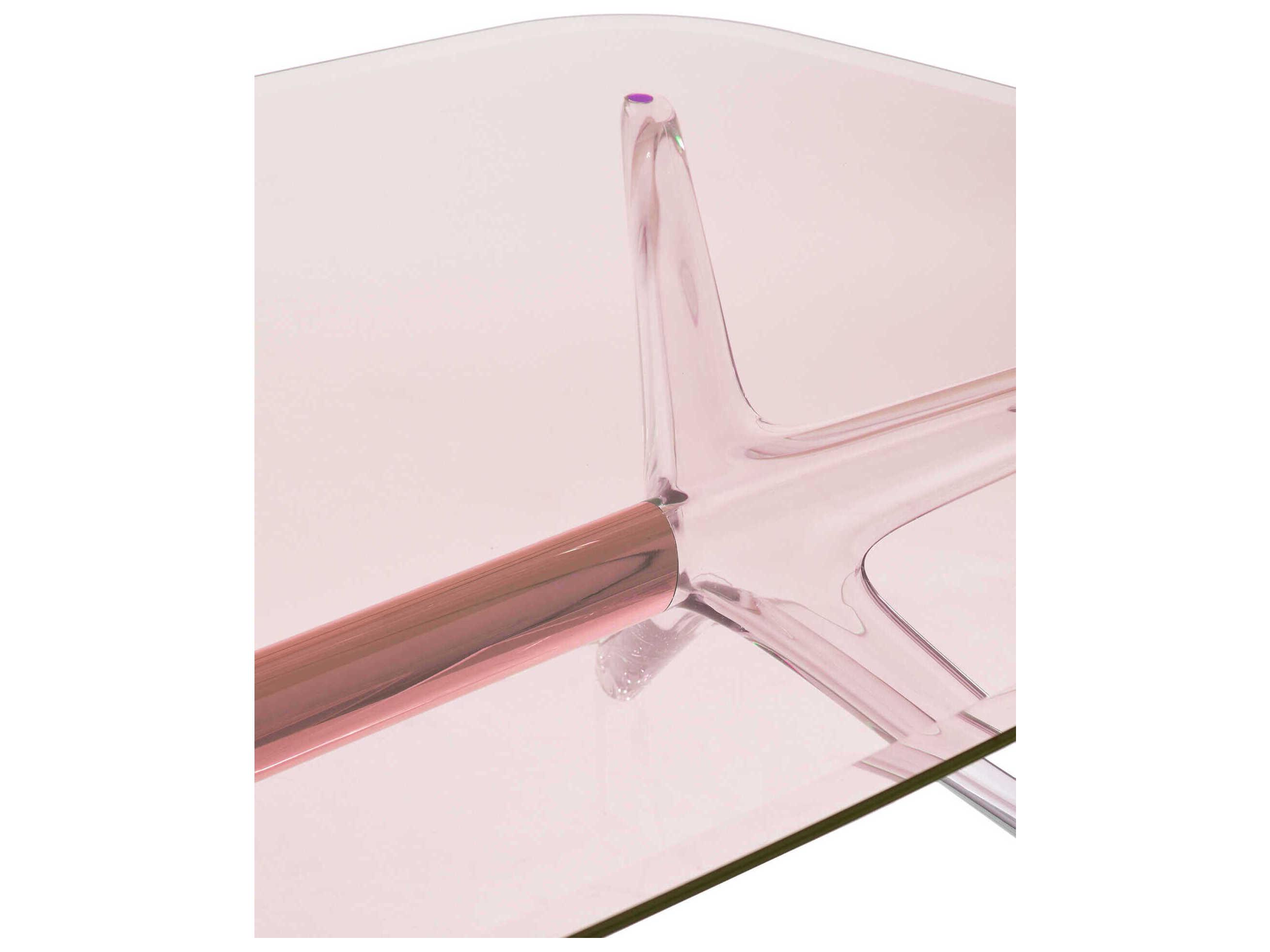 Kartell Blast Rectangular Pink Bronze Chrome Coffee Table