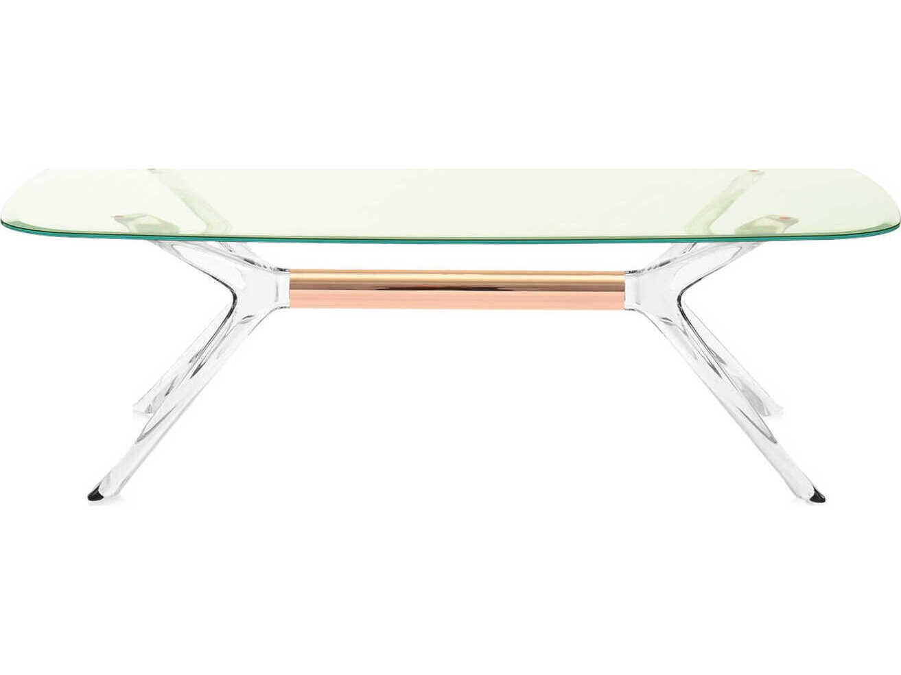 Kartell Blast Rectangular Green Bronze Chrome Coffee Table