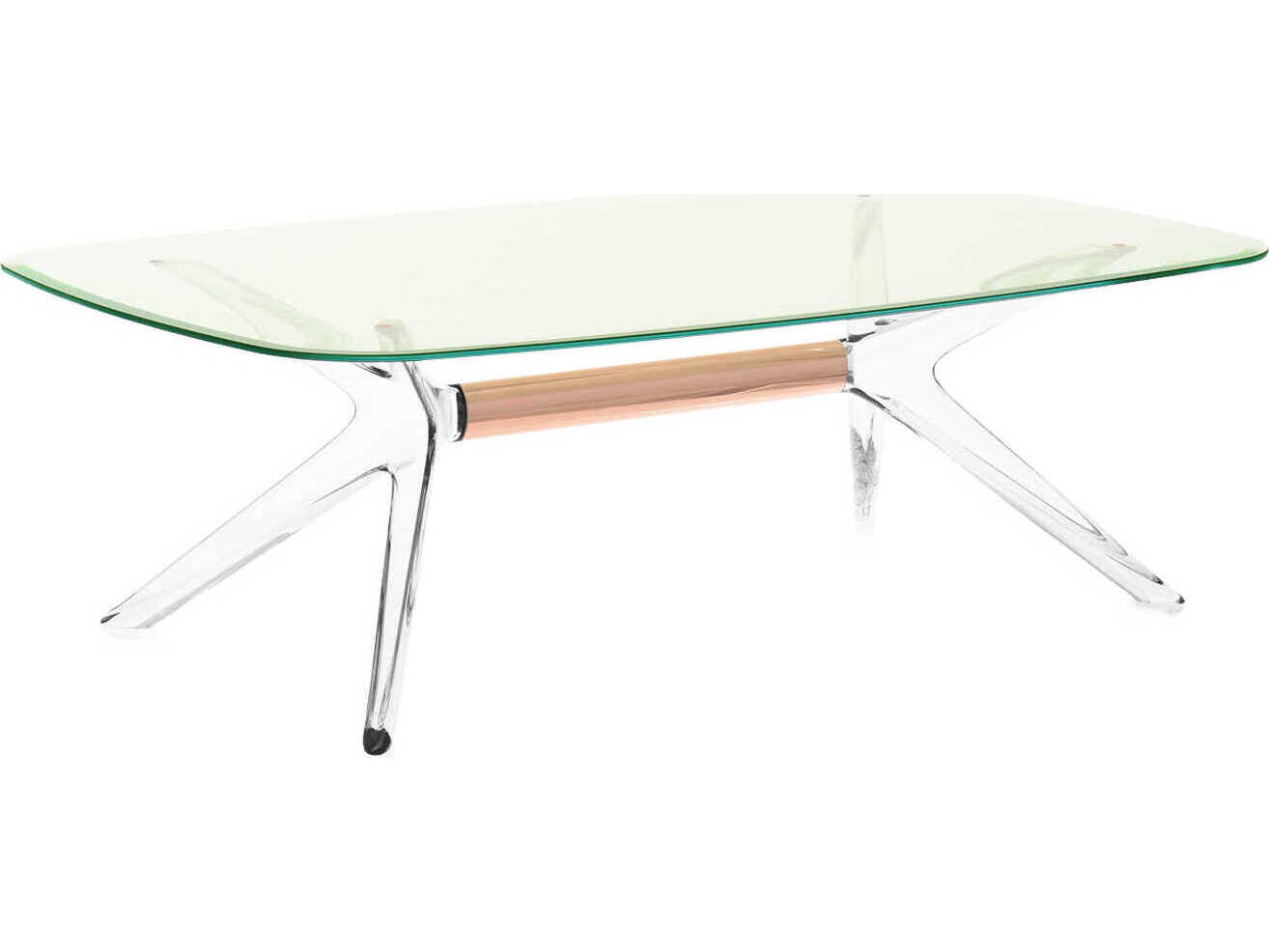 Kartell Blast Rectangular Green Bronze Chrome Coffee Table